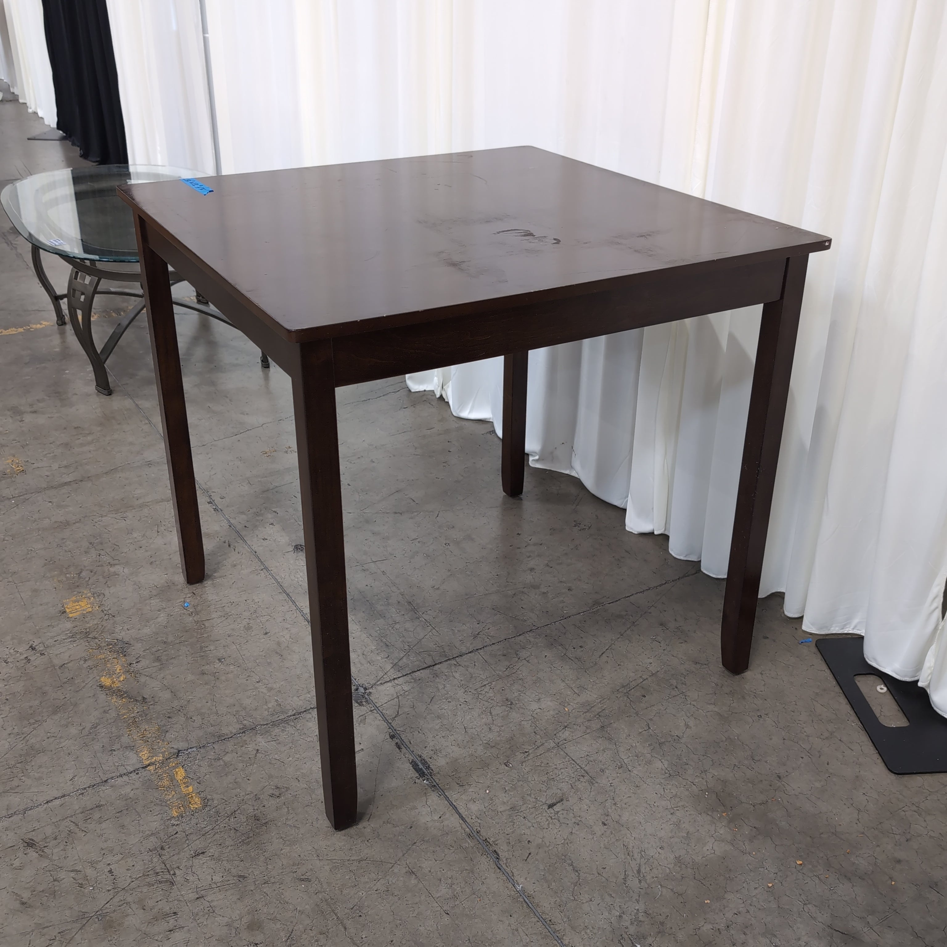 Square Contemporary Dining Table in Dark Wood