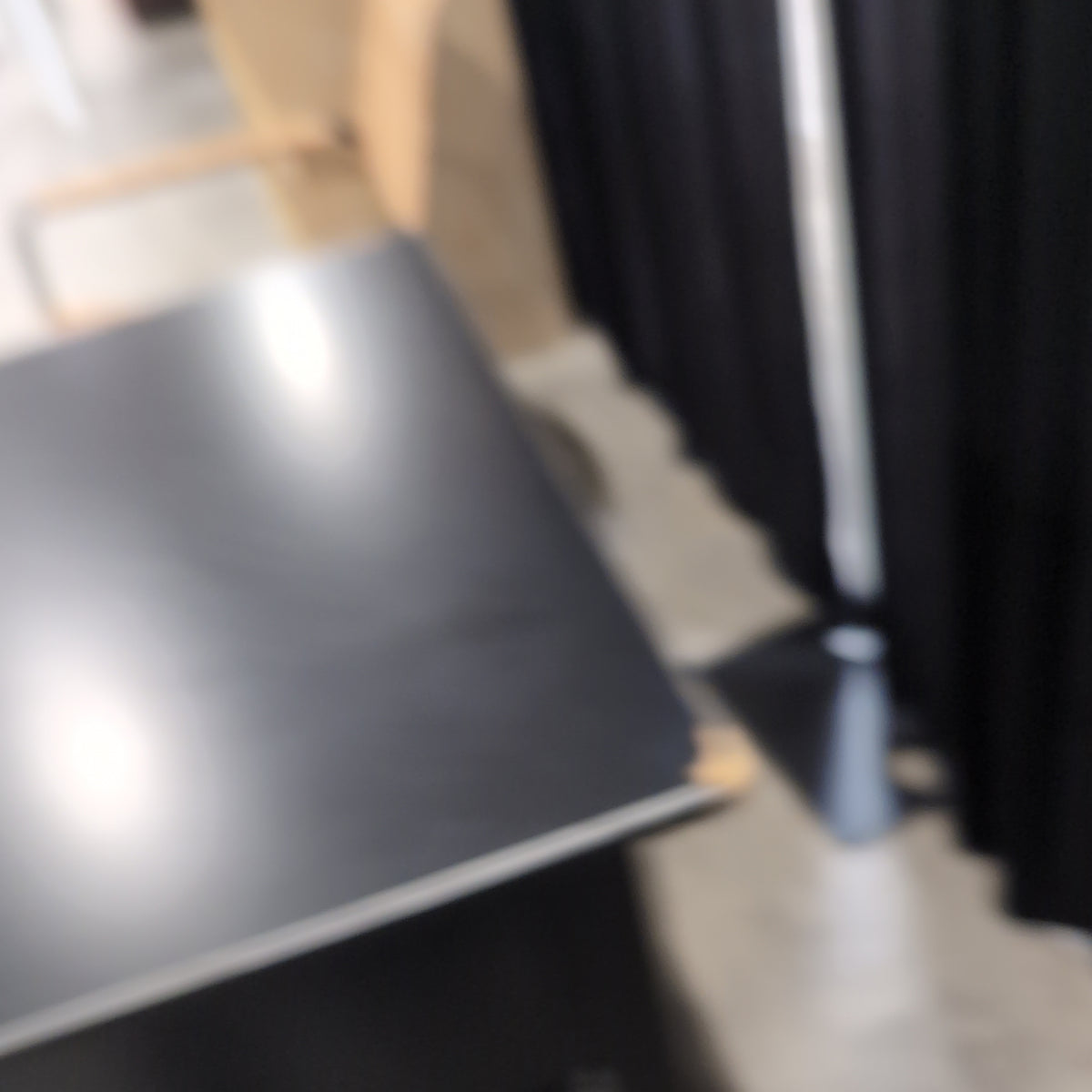 Black Two-Drawer Nightstand with Open Shelf