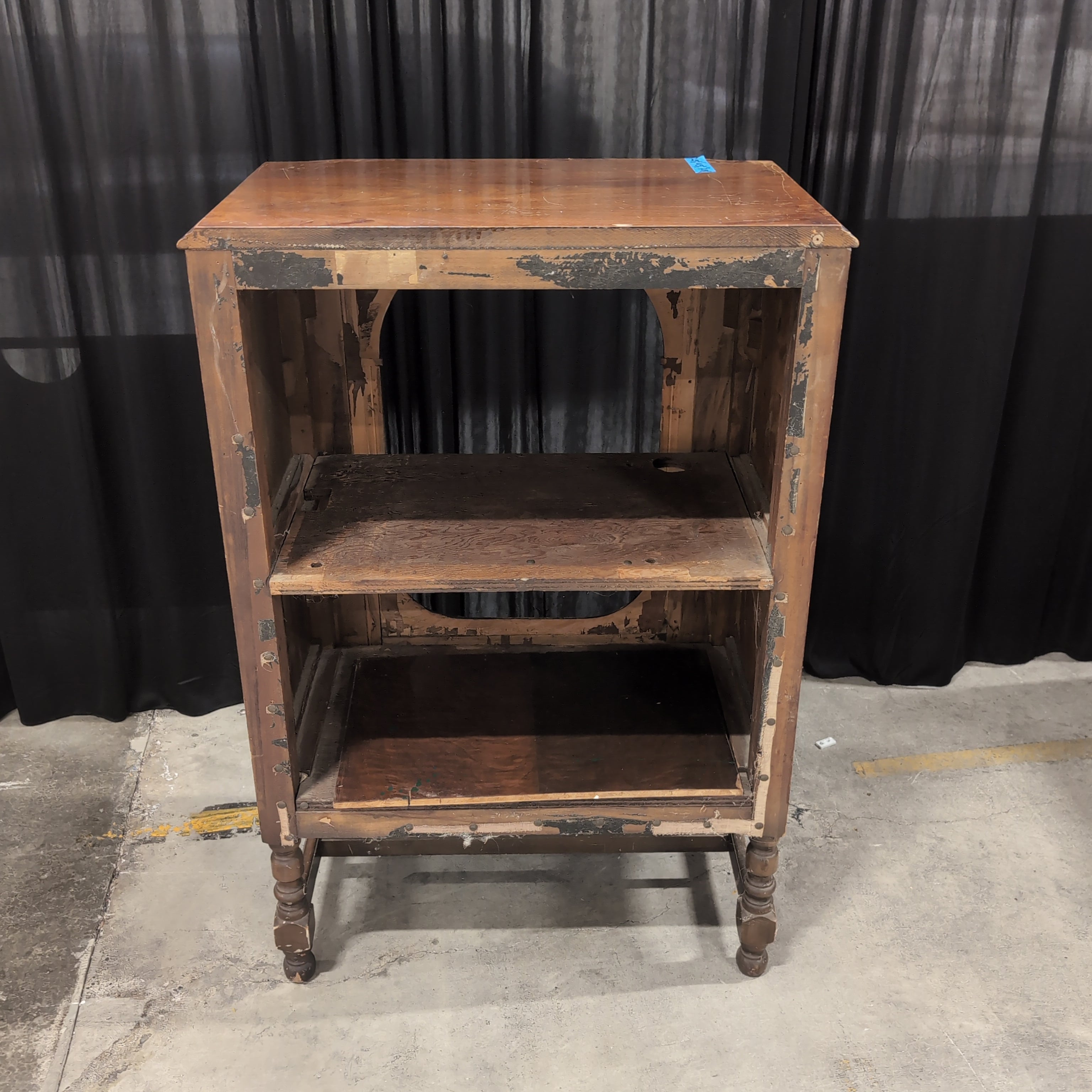 Vintage Brown Wood Radio Cabinet