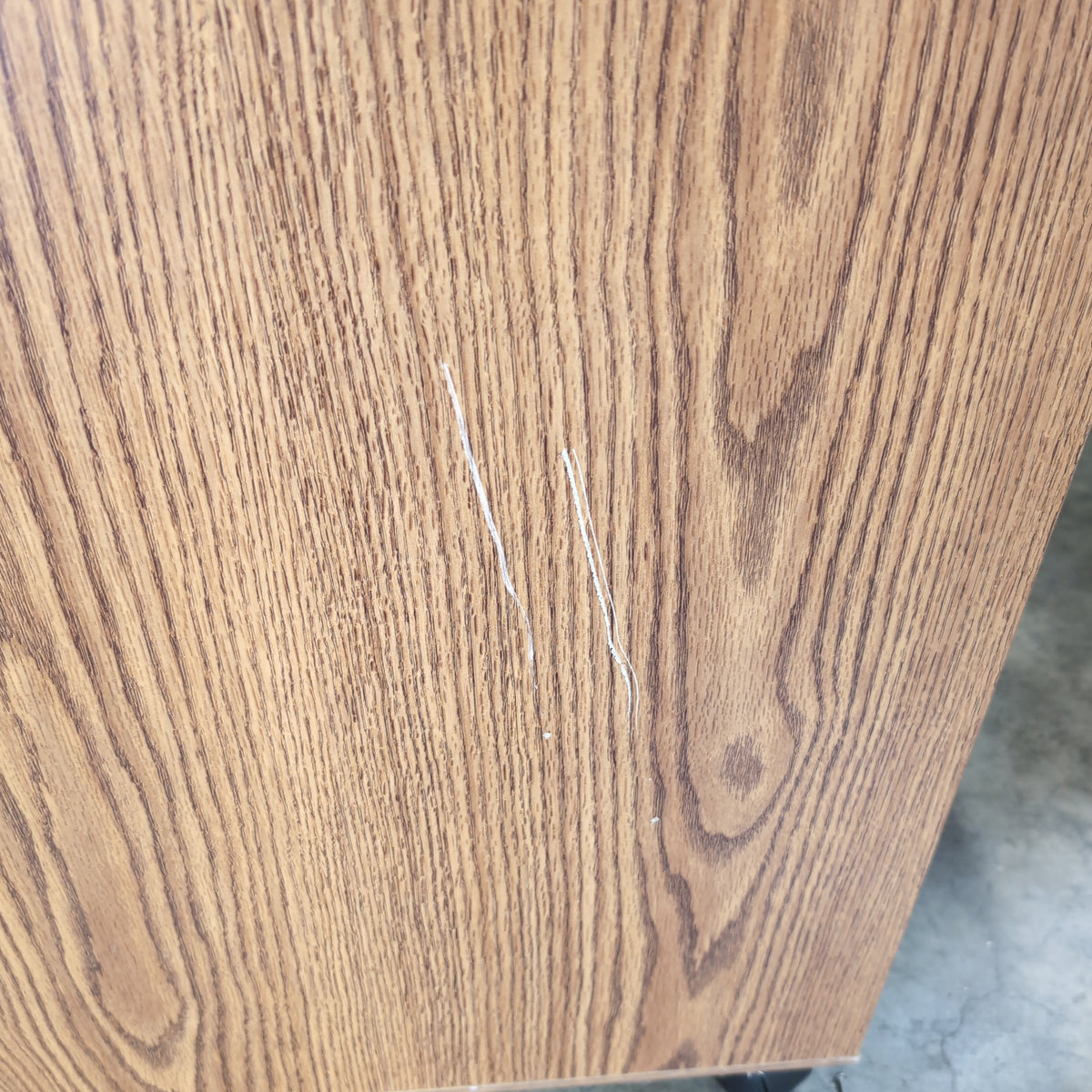 Rolling Wood Grain Computer Desk with Hutch
