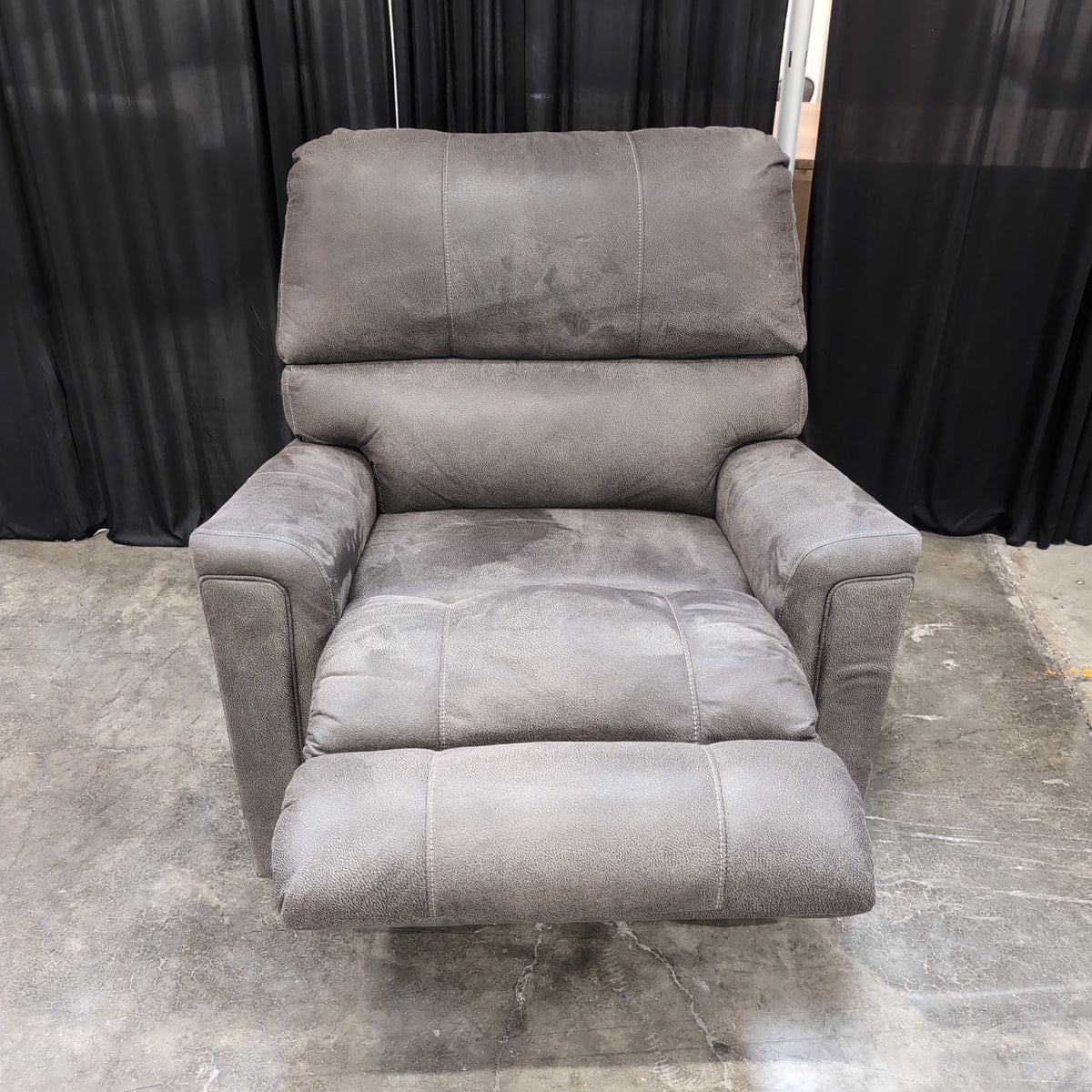 Plush Gray Microfiber Recliner