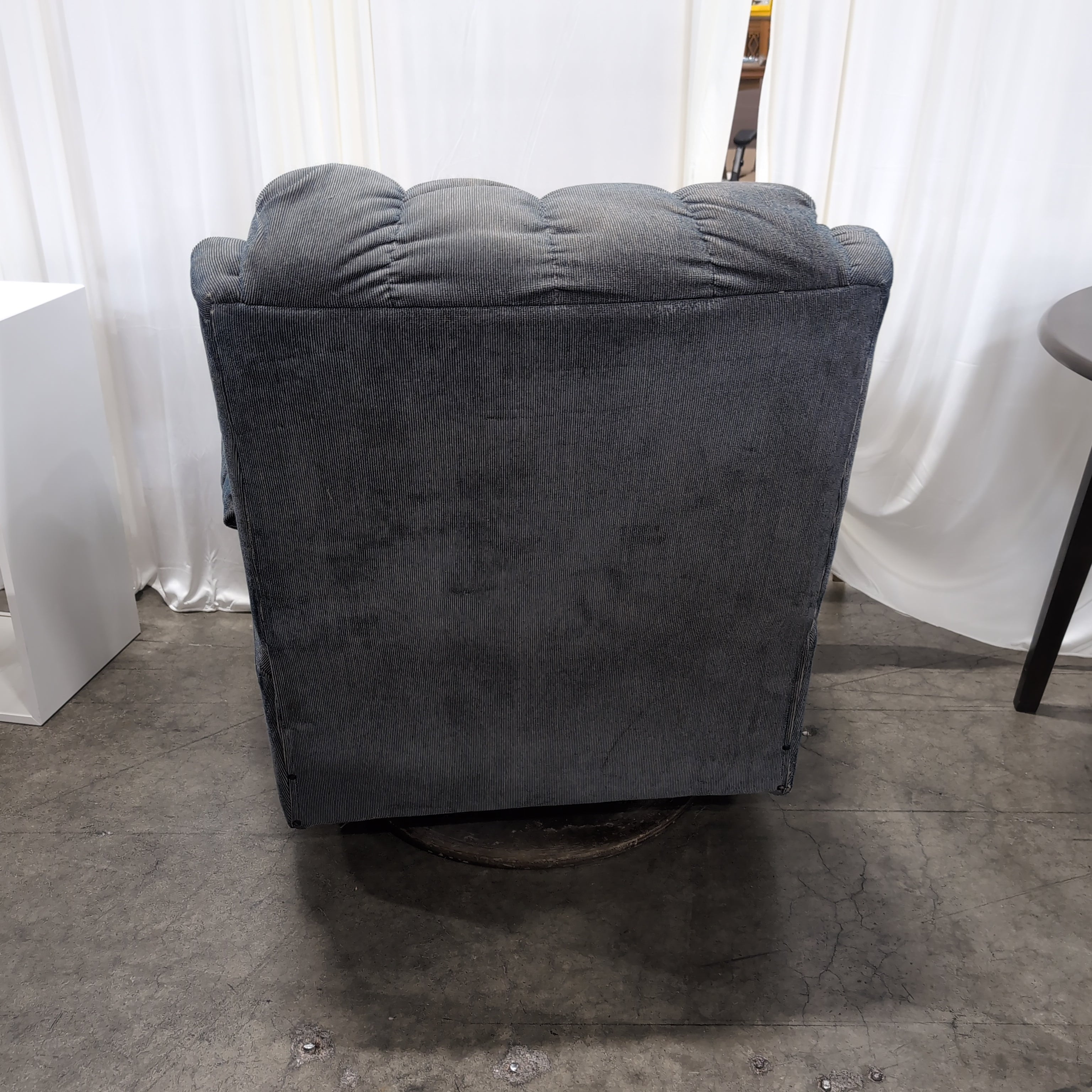 Padded Dark Gray Corduroy Recliner