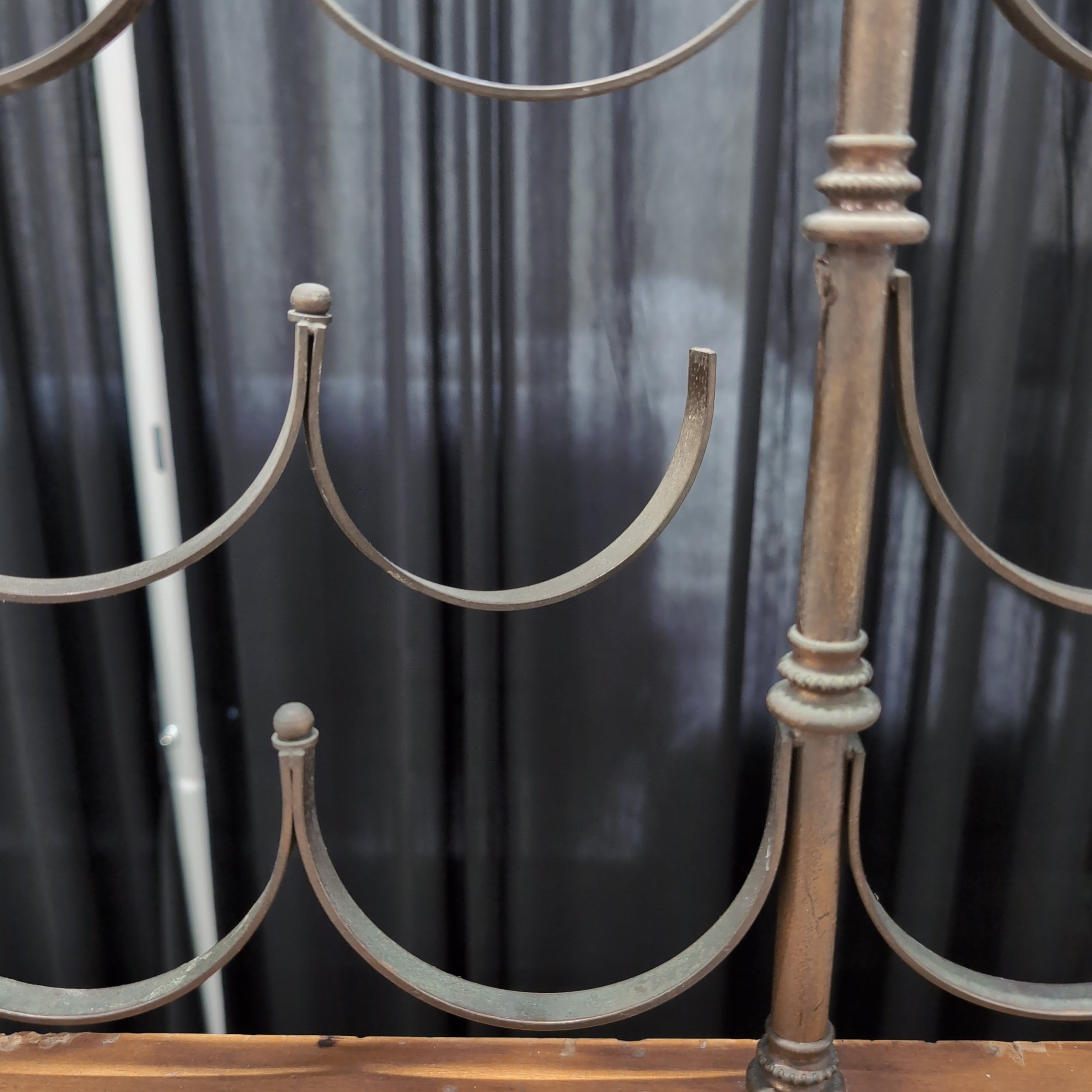 Rustic Dark Metal Wine Rack with a Drawer
