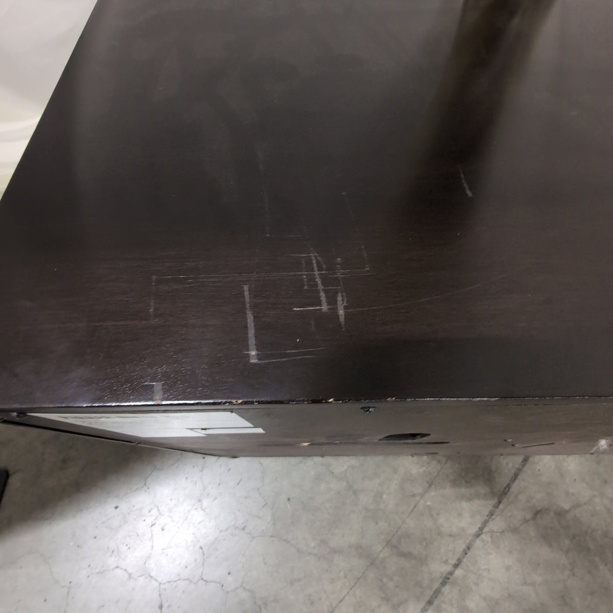 Dark Brown Wood TV Stand with Sliding Doors