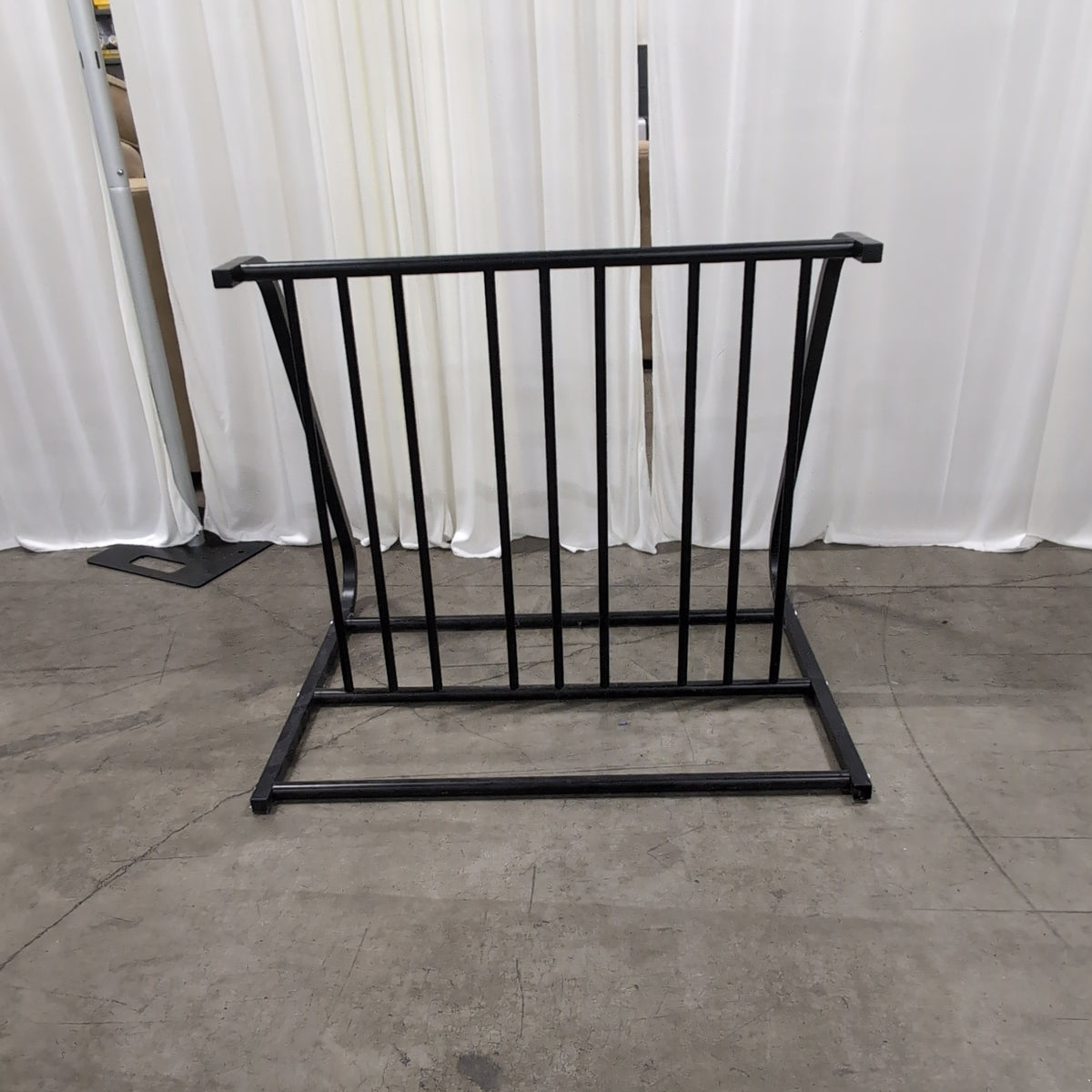 Dark Metal Frame Console Table with Wood-Look Top