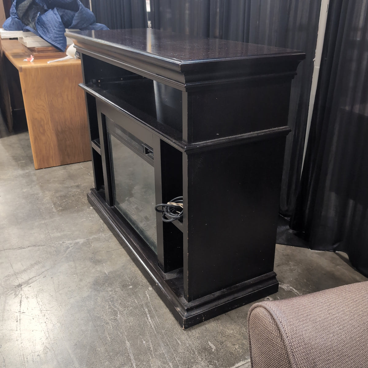 Espresso Finish TV Stand with Electric Fireplace
