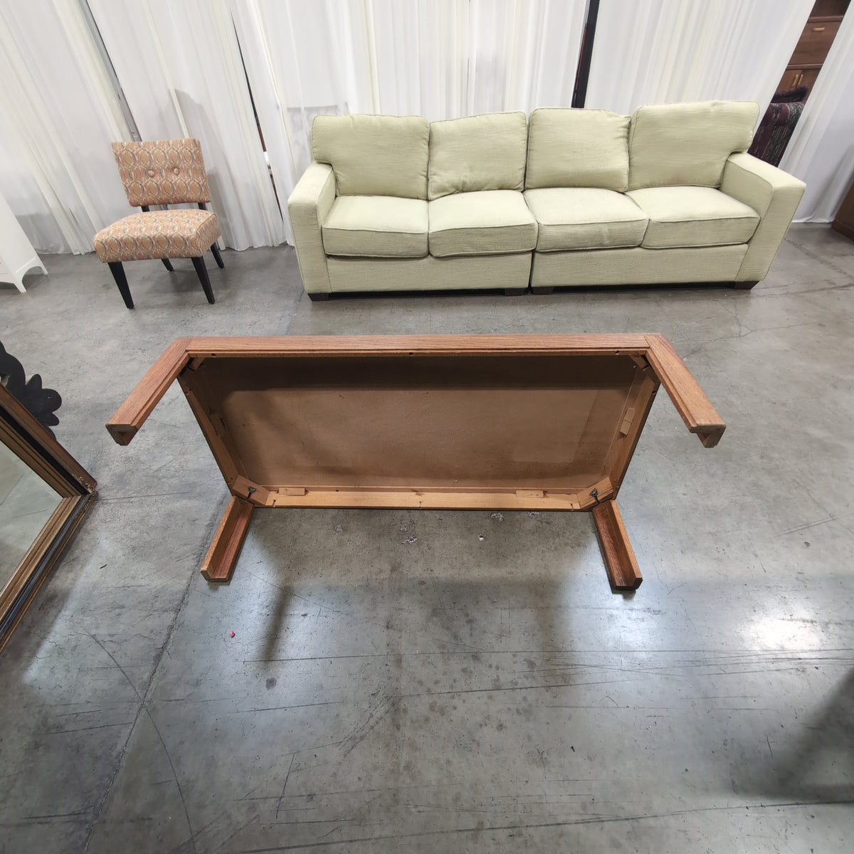 Rectangular Traditional Style Coffee Table in Medium Brown Wood