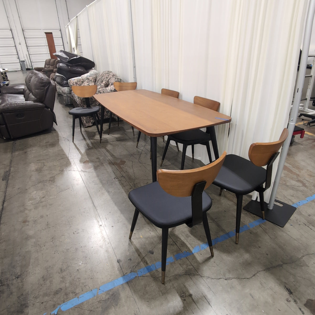 Warm Wood Rectangular Dining Table with Tapered Legs