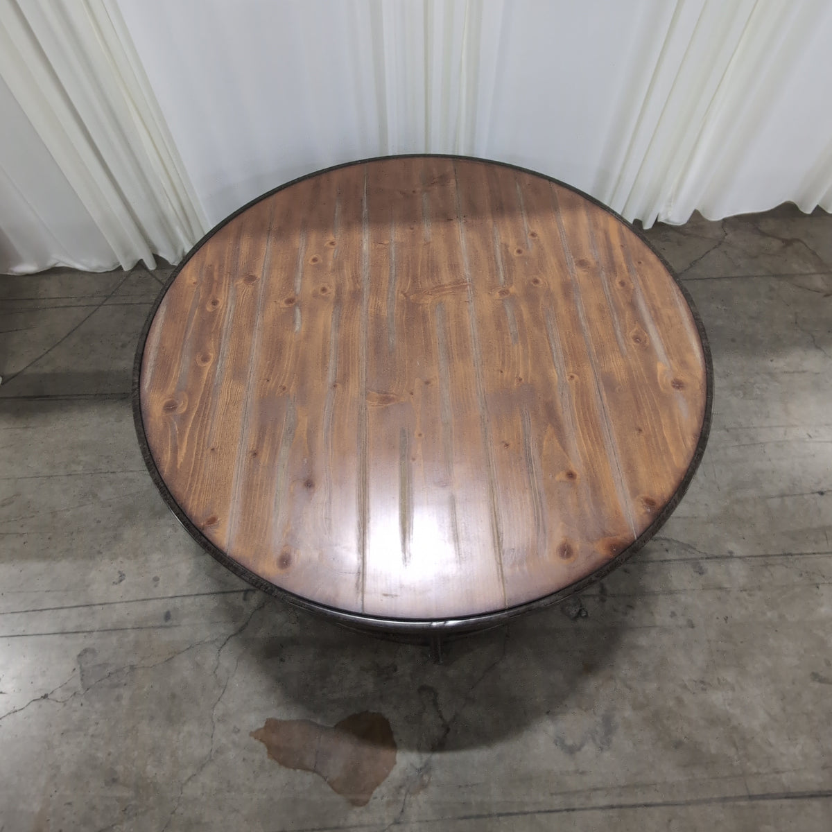 Ashley Furniture Two-Tier Round Wood Coffee Table with Metal Frame