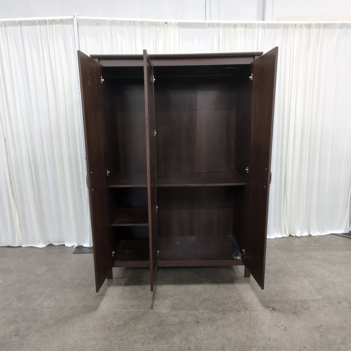 Dark Brown Wood China Cabinet with Glass Door