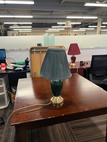 Emerald Green Lamp with Gold Accent