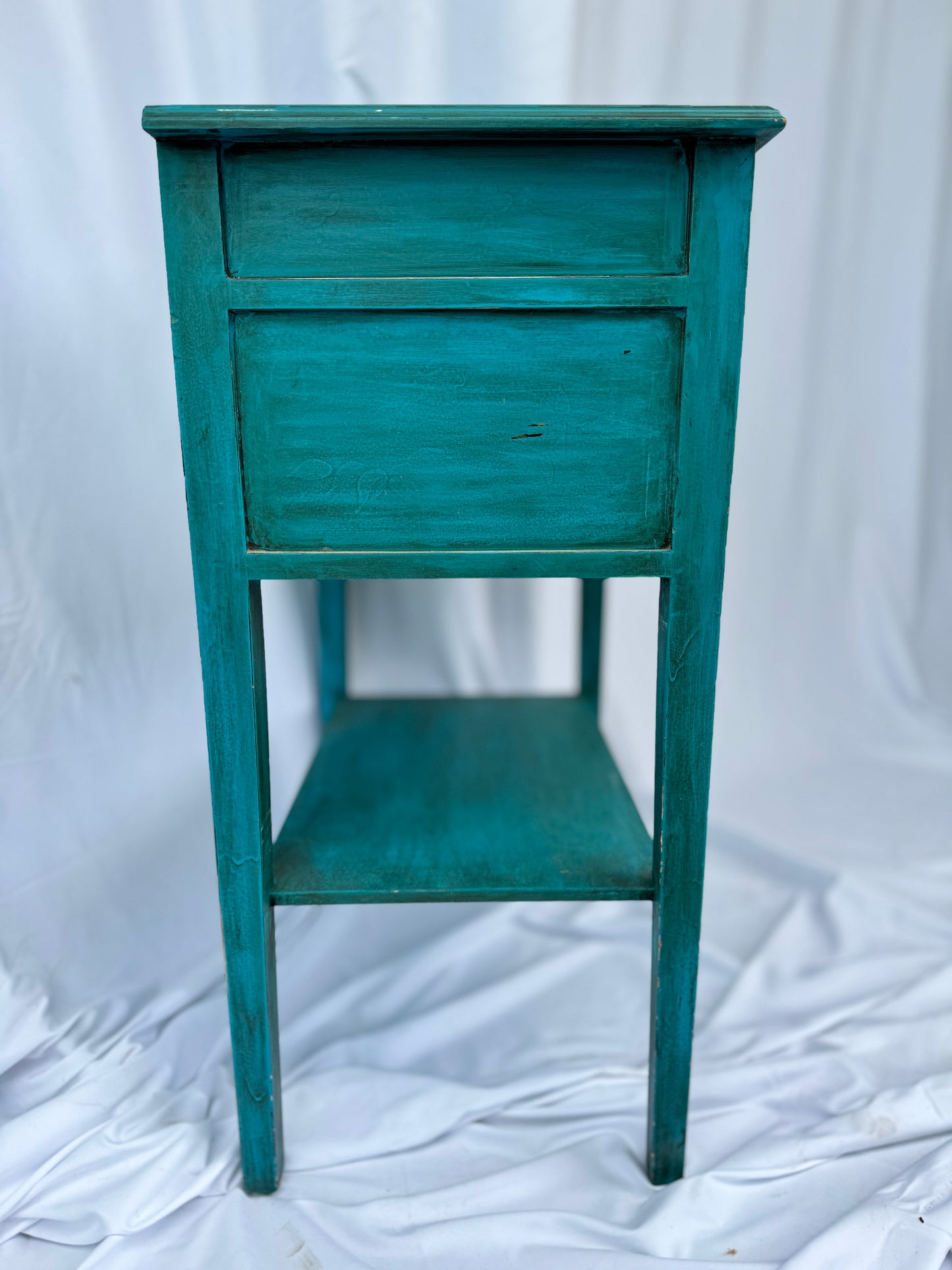 Turquoise Entry Table with Glass Knobs