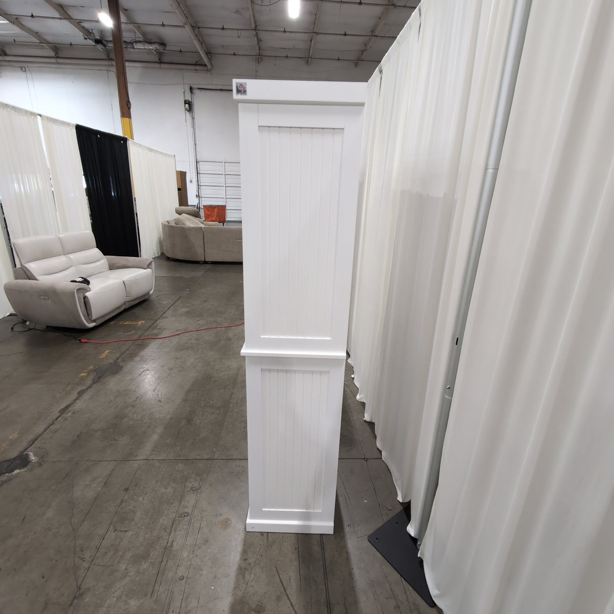 Homcom White Beadboard Pantry Cabinet with Drawers