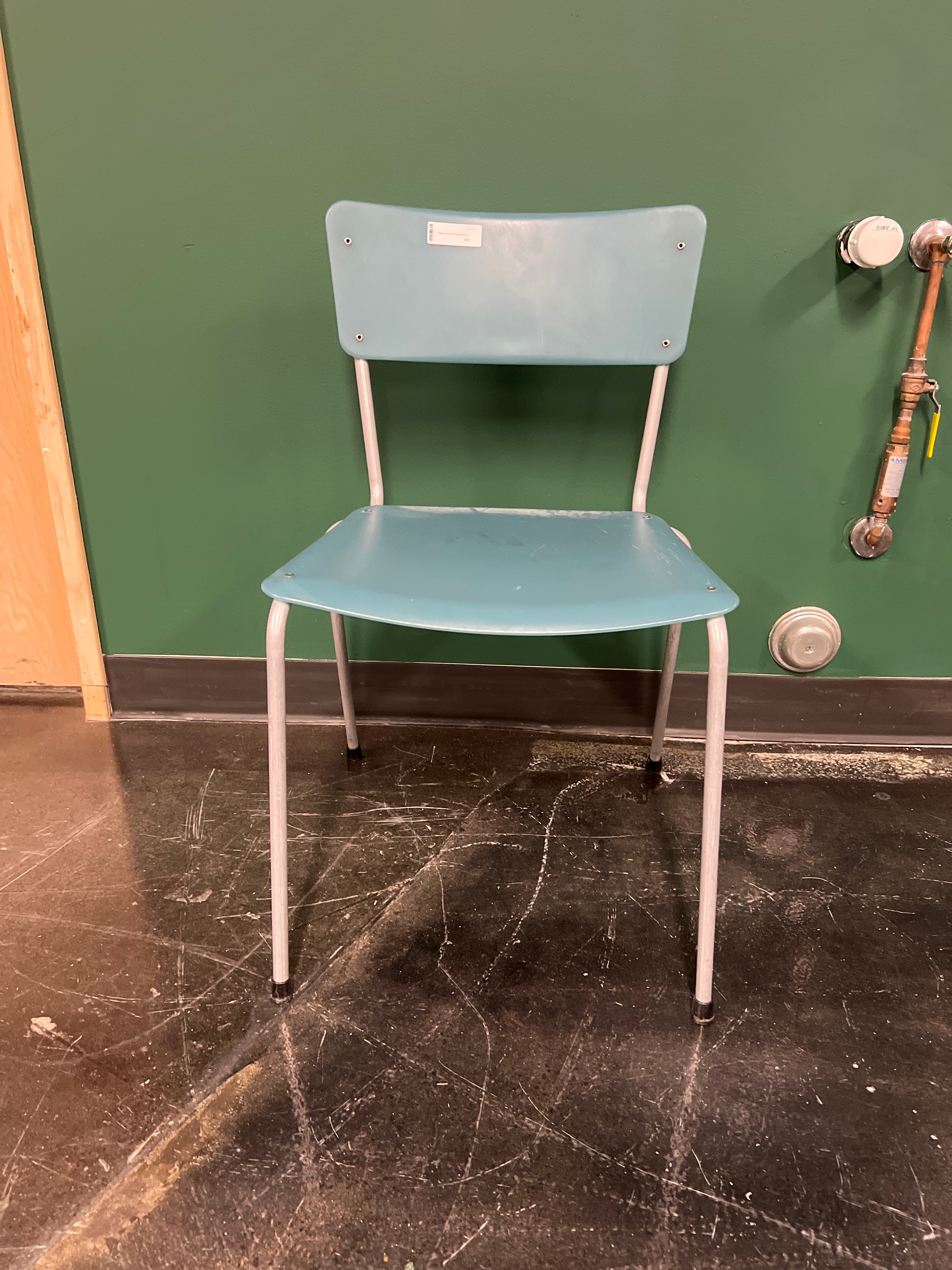 Pastel Blue Plastic Folding Chair