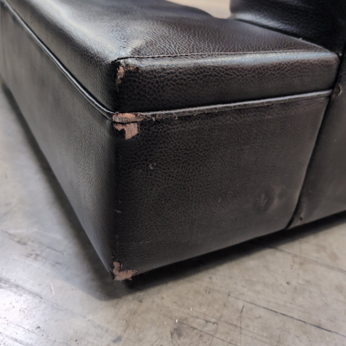 Brown Two-Seater Loveseat in Mixed Materials