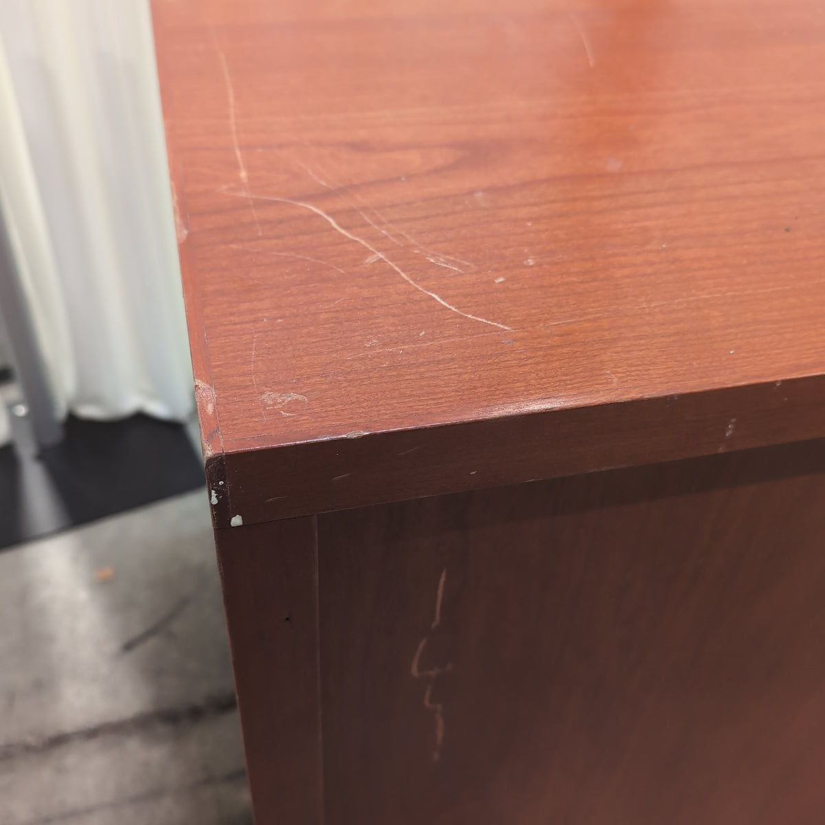 Cherry Finish Two-Drawer Storage Cabinet with Lock