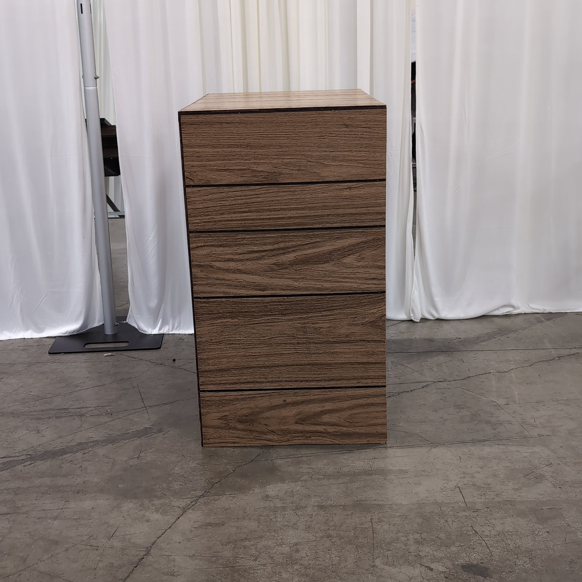 Natural Wood Multi-Compartment Storage Cabinet