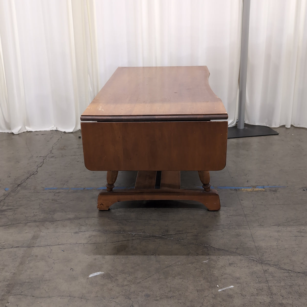 Traditional Medium Brown Wood Coffee Table with Drop Leaves