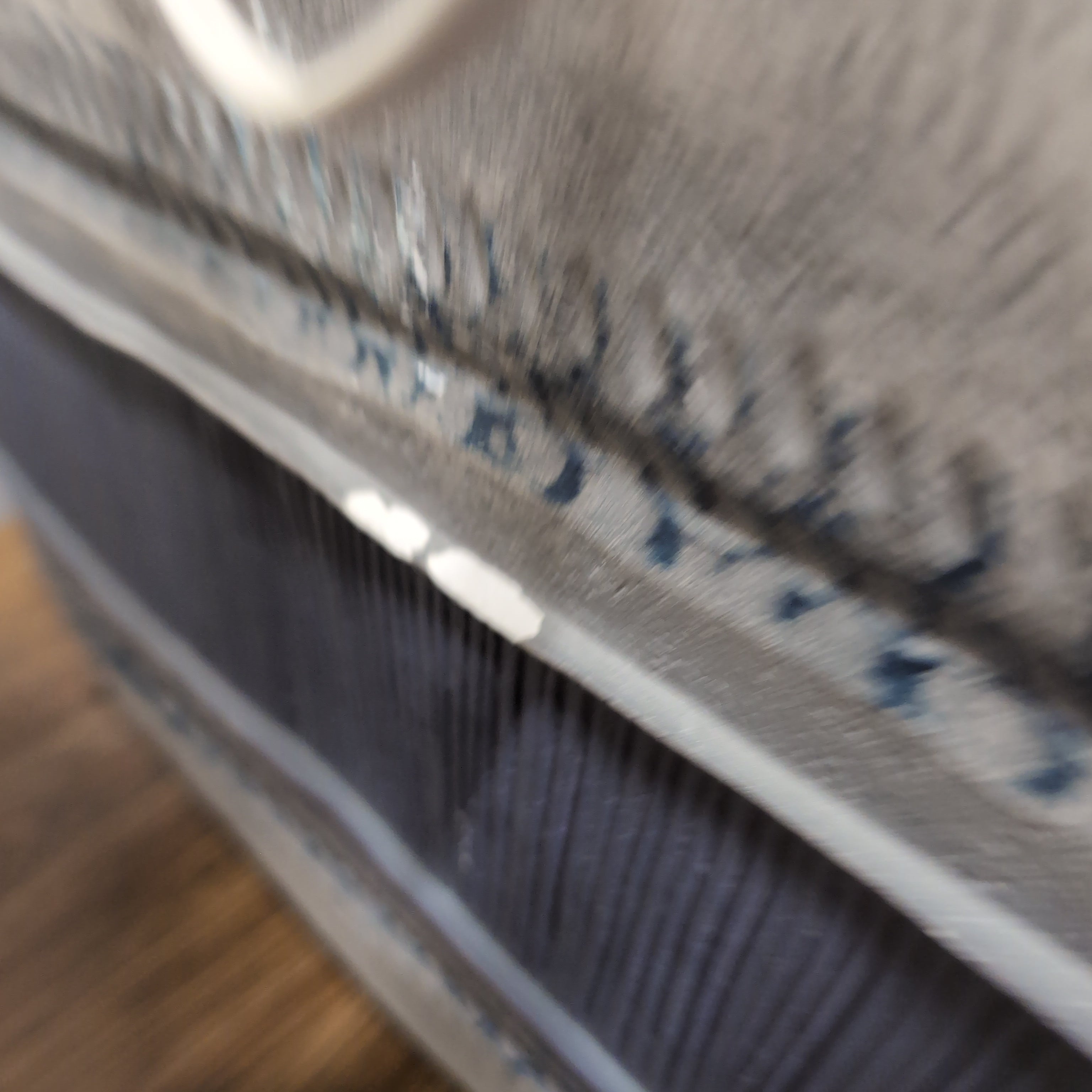 Textured Blue and Grey Table Lamp with Fabric Shade