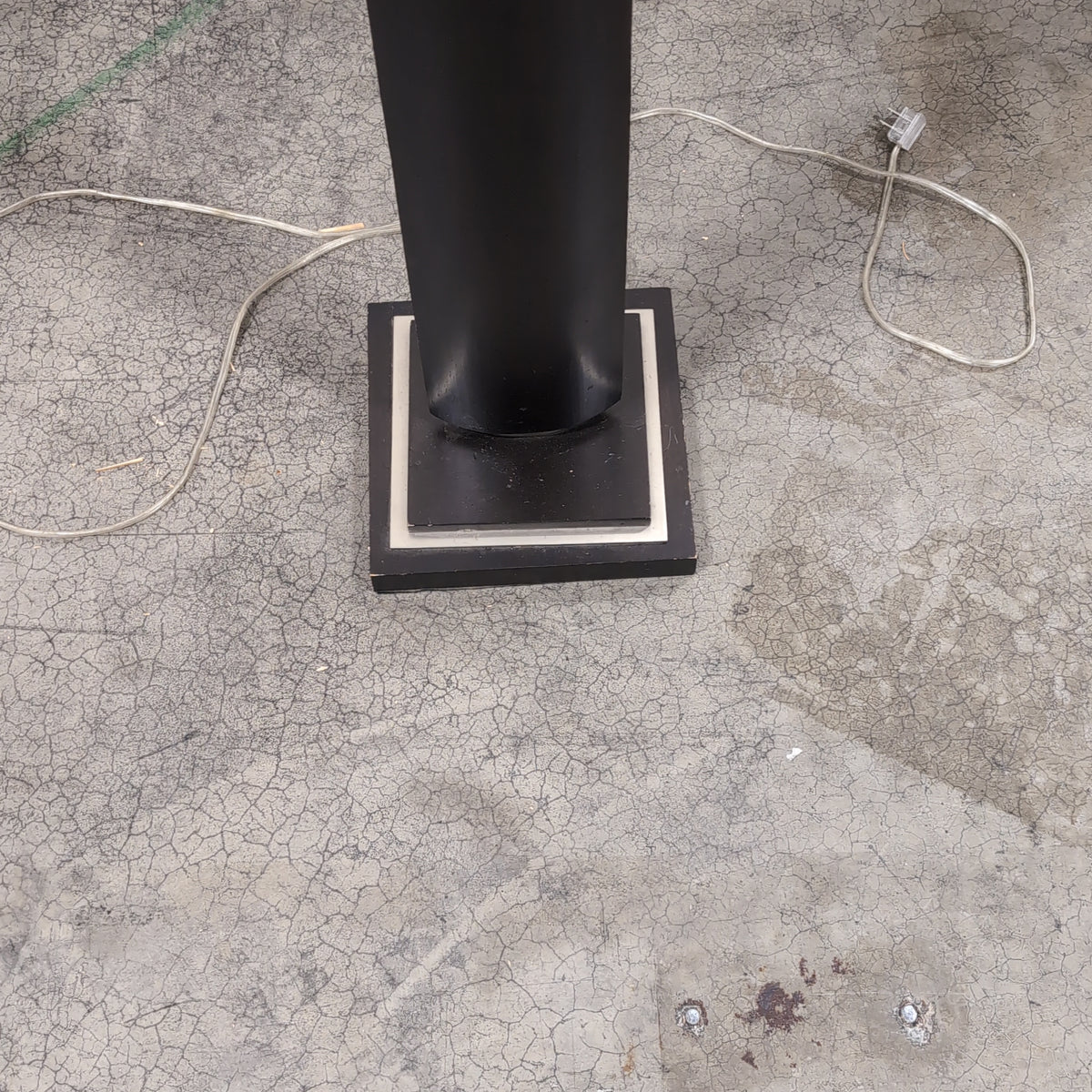 Modern Dark Brown Column Floor Lamp with Cream Shade