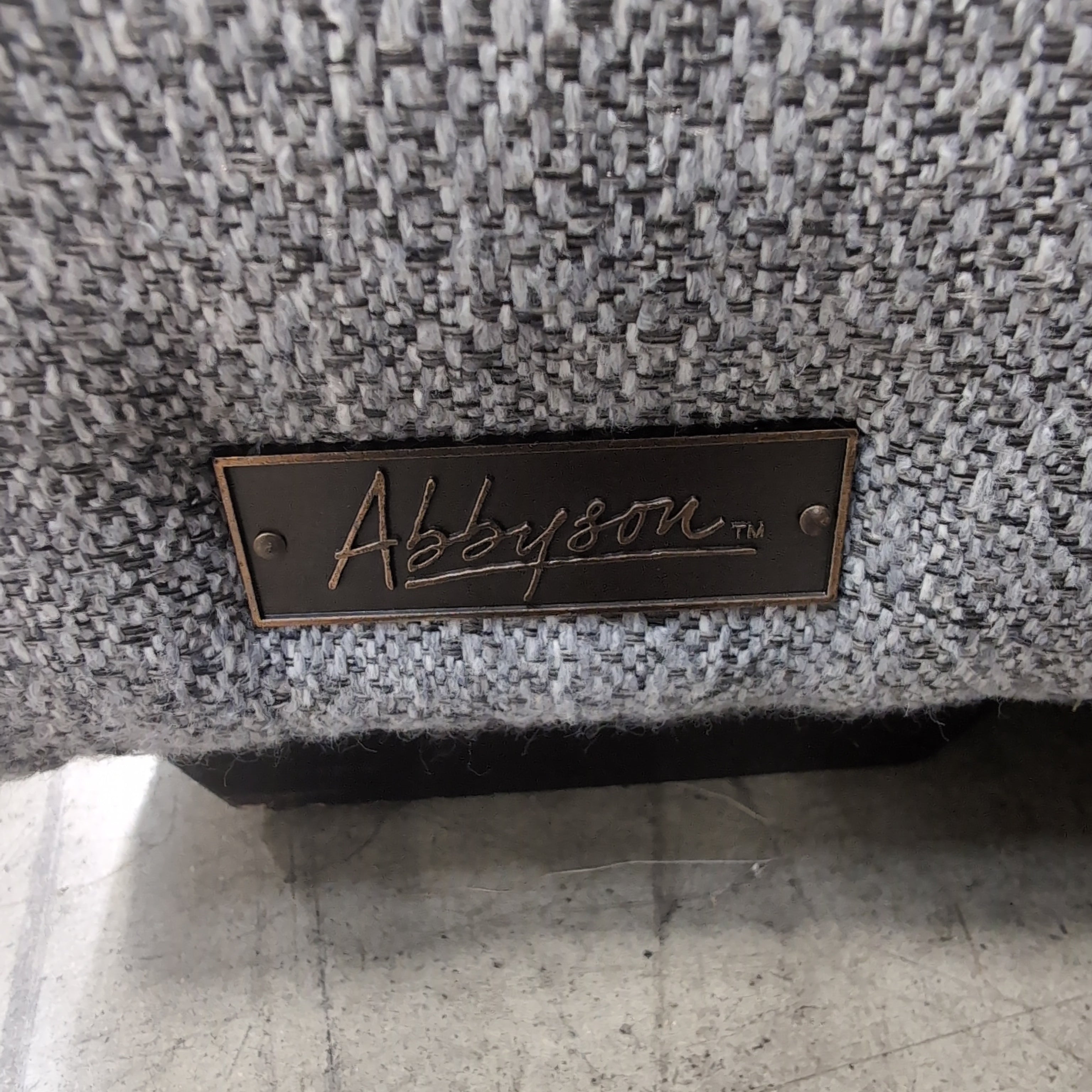 Grey Fabric Reclining Couch with Power Controls