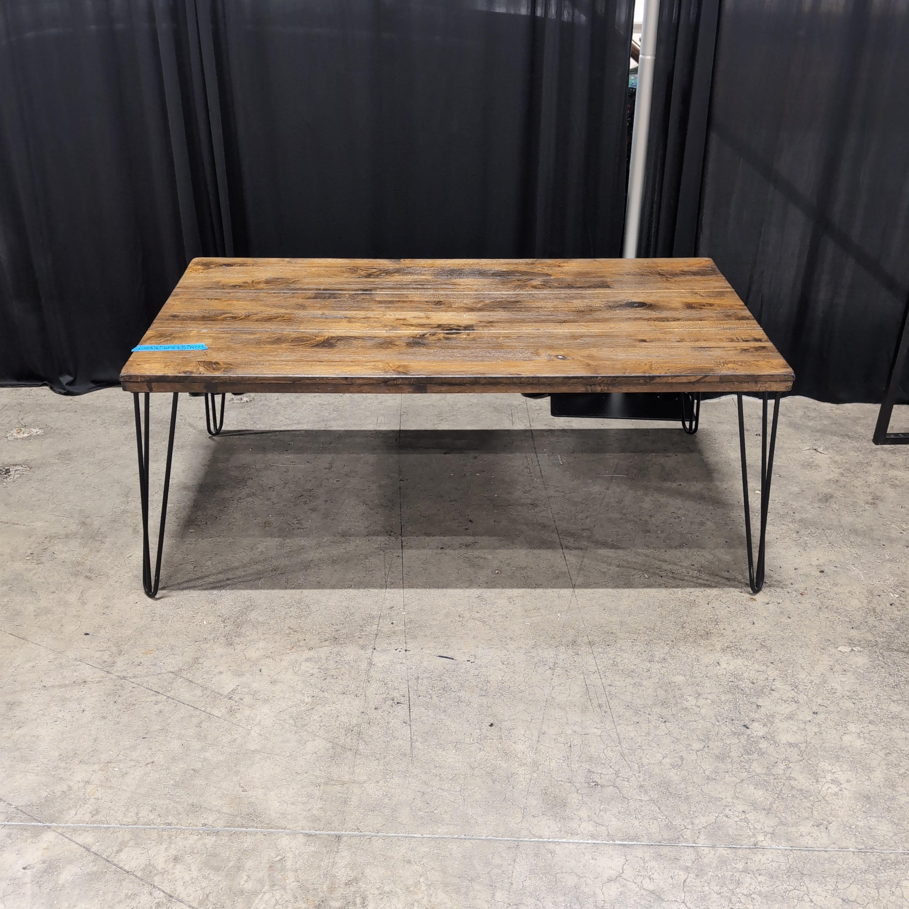 Rustic Wood Plank Coffee Table with Hairpin Legs