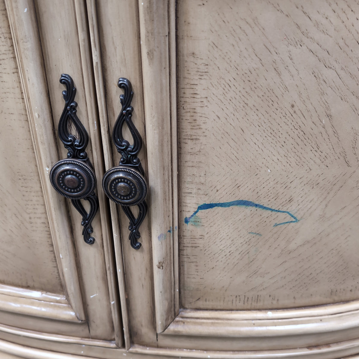 Traditional Light Brown Wood Corner Cabinet with Carved Details