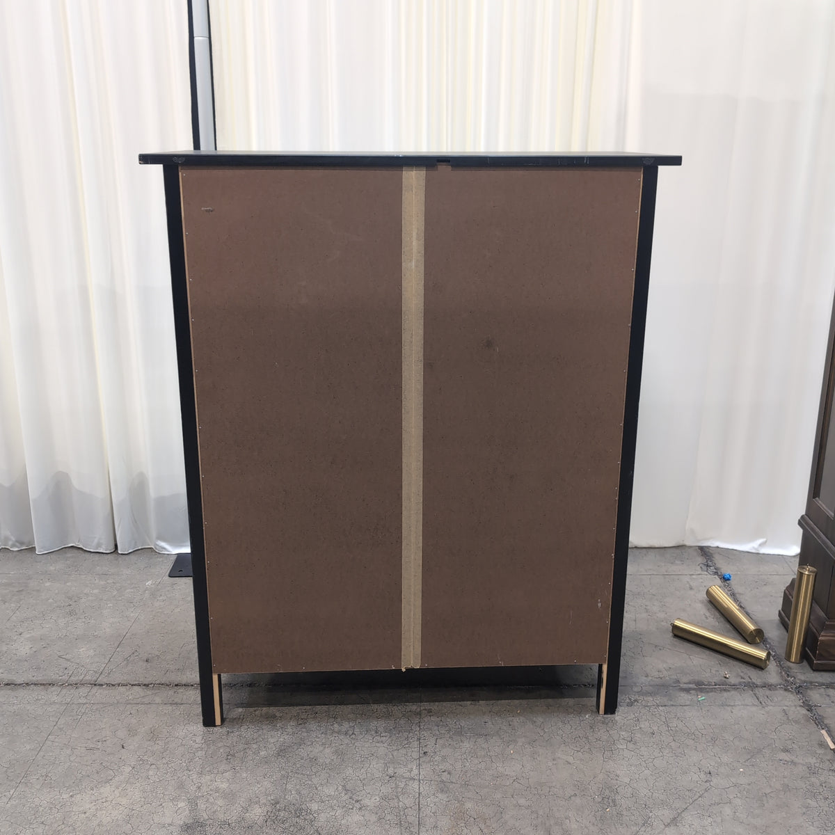 Black Wood Six-Drawer Dresser