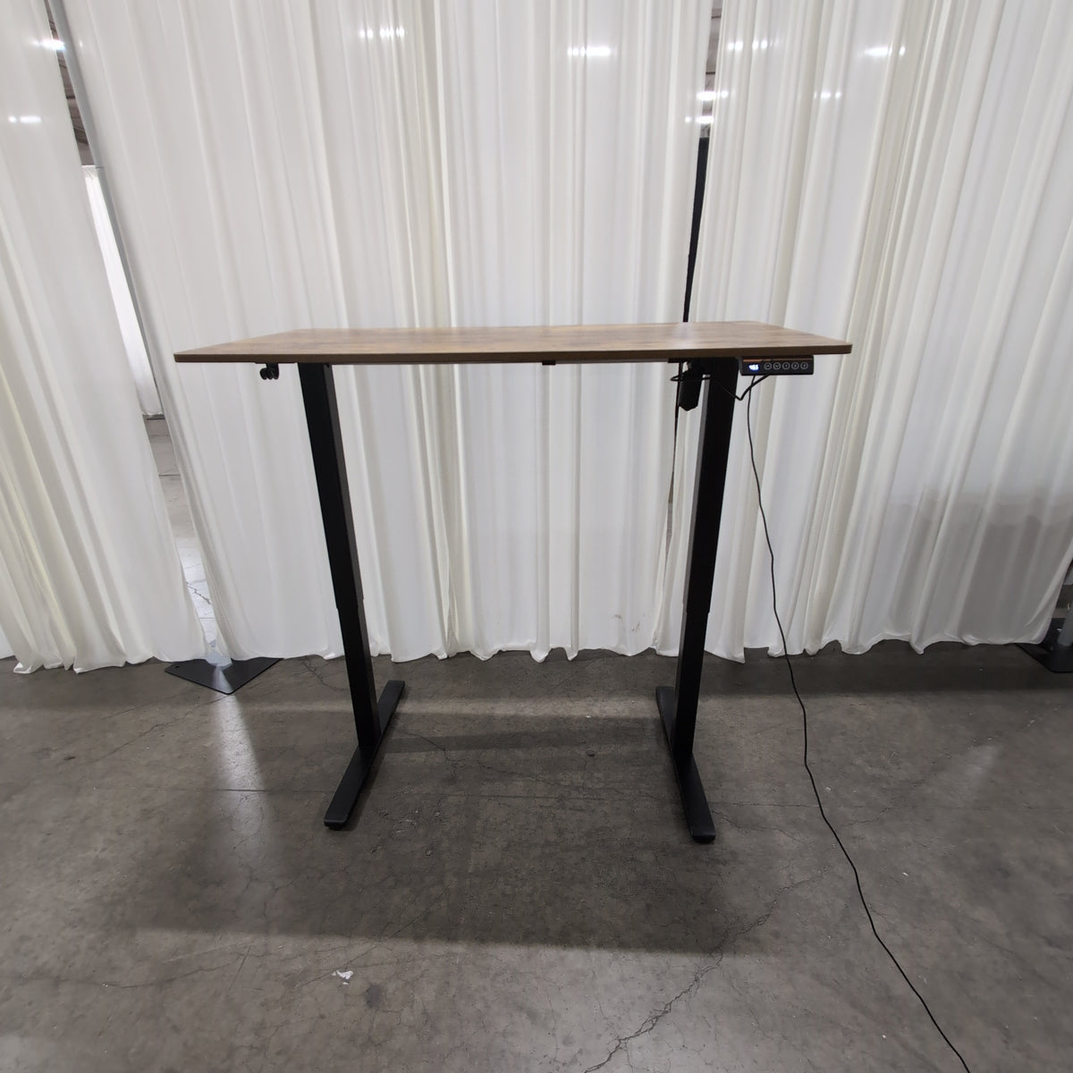 Rustic Brown Laminate Adjustable Height Desk