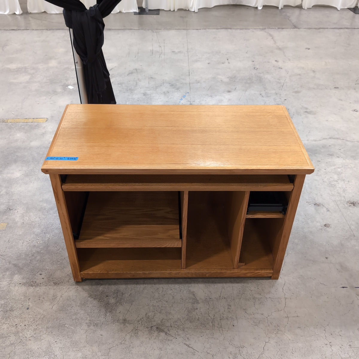Light Oak Finish TV Stand with Shelving
