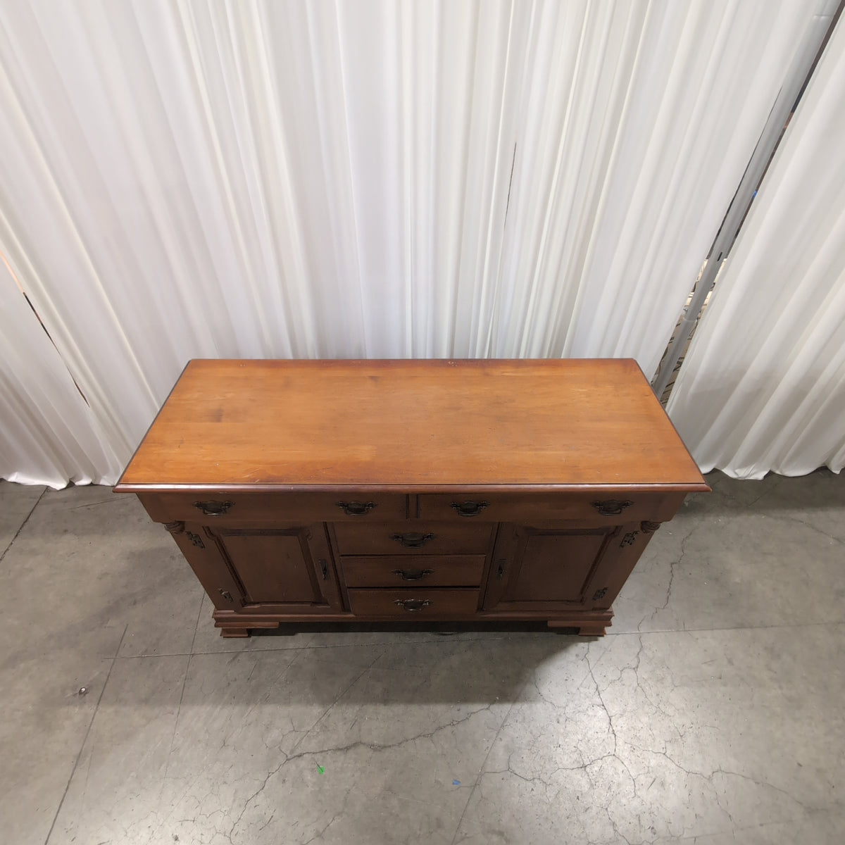 Young Republic Traditional Medium Brown Wood Buffet with Ornate Hardware