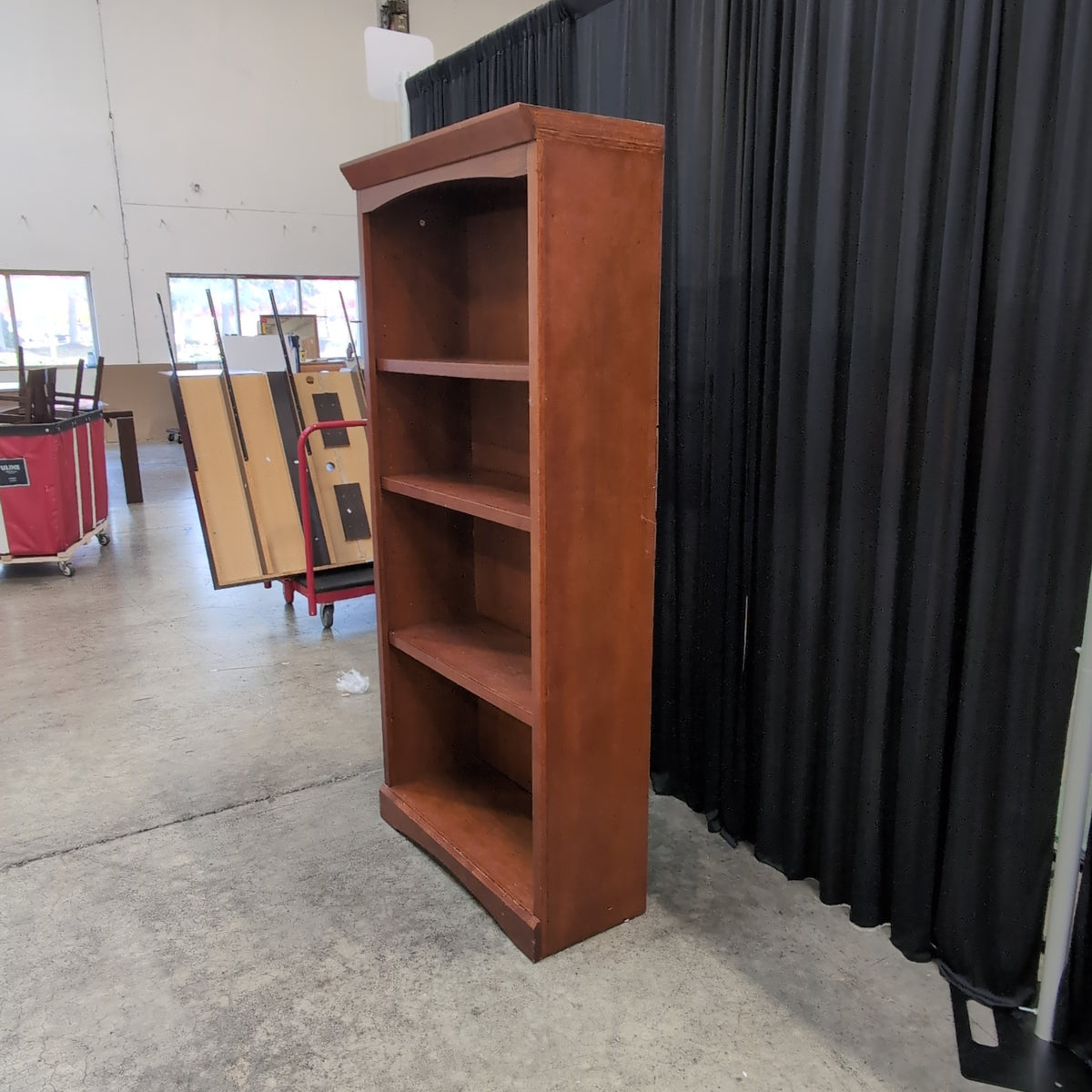 Warm Brown Wood Four-Shelf Bookcase
