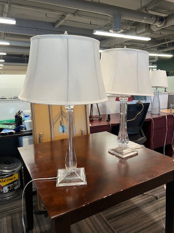 Acrylic Lamp with White Shade