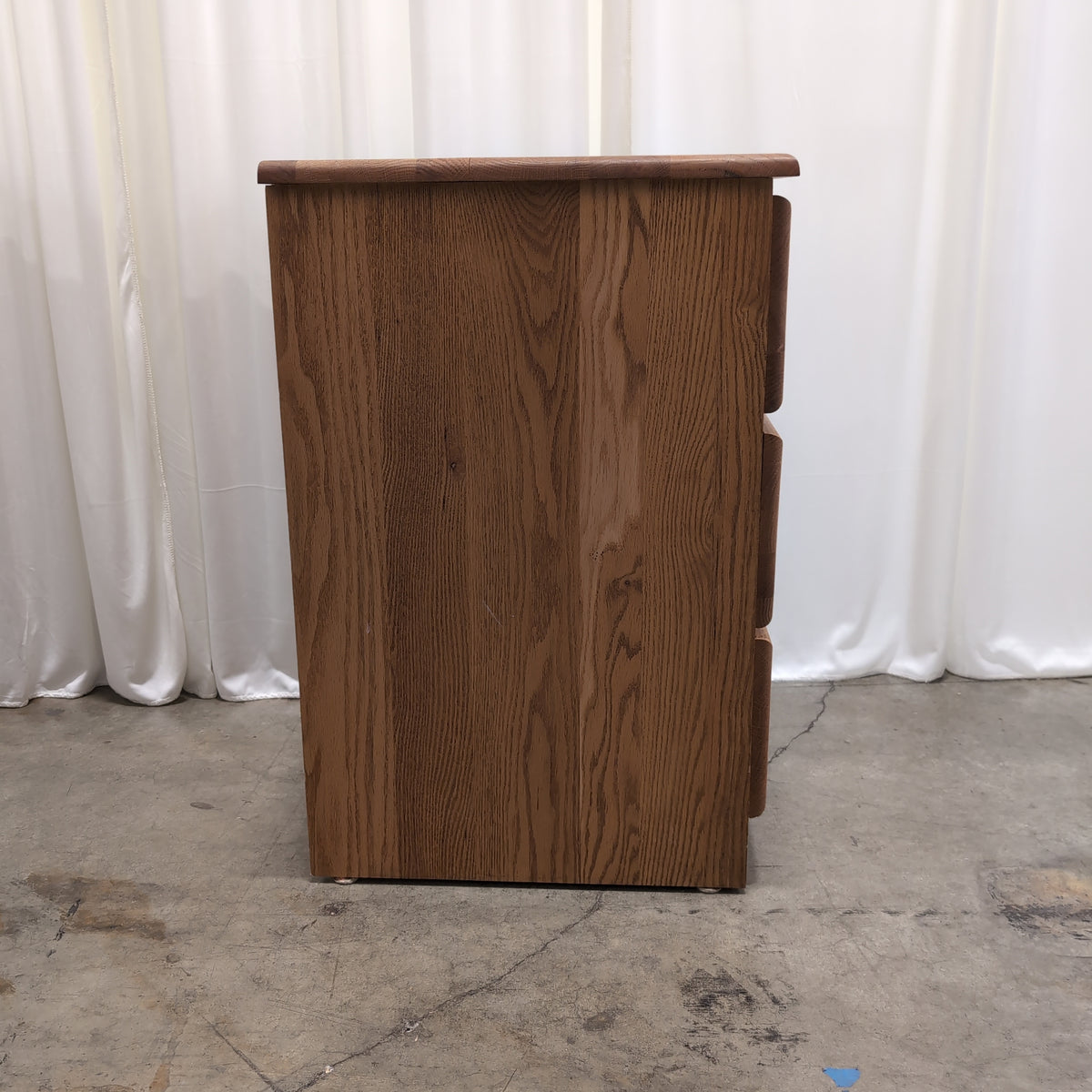Natural Oak Two-Drawer Nightstand in Wood