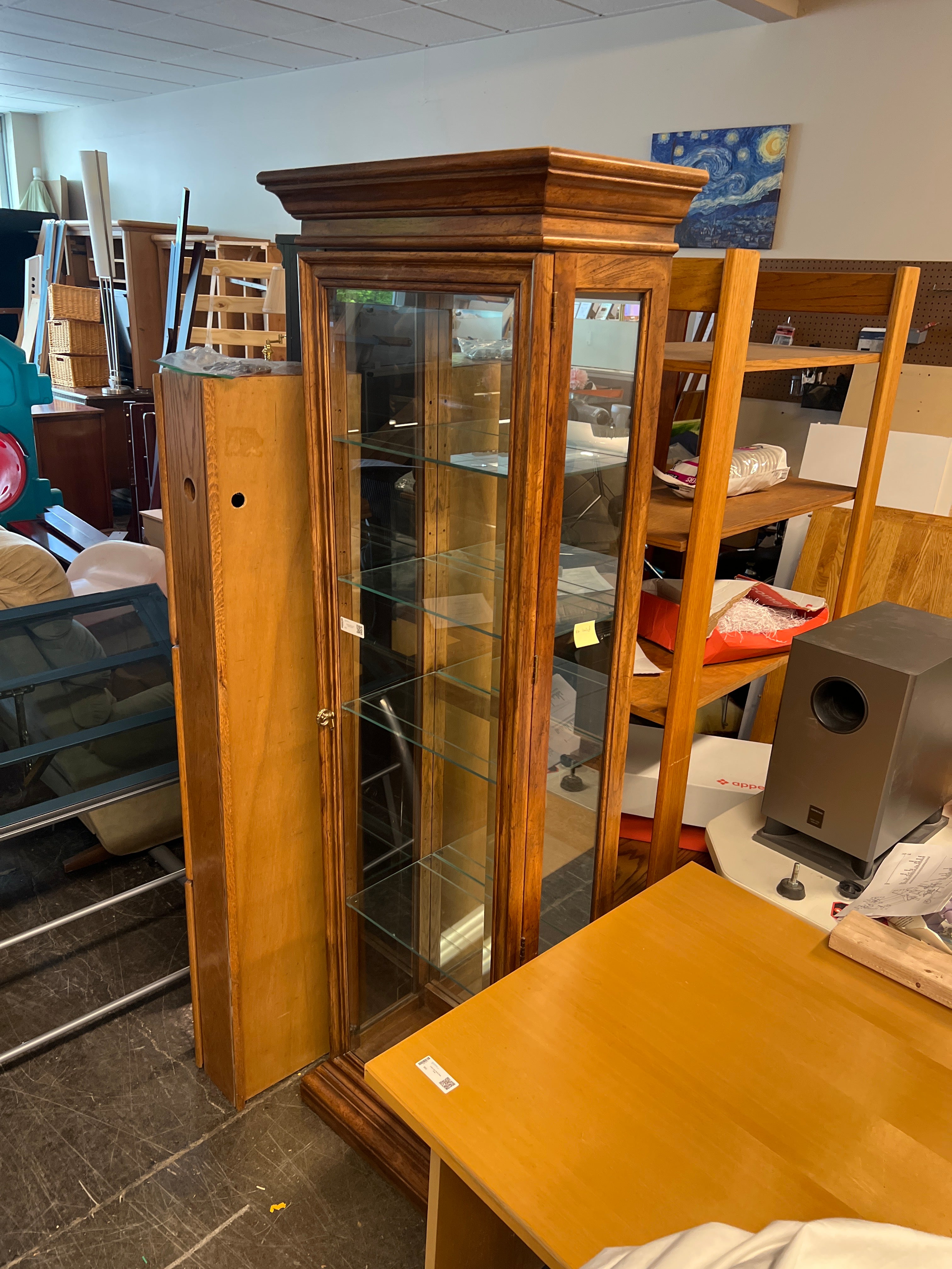 American Furniture Co. Wood and Glass Curio Display Cabinet