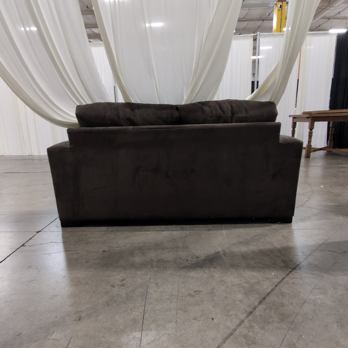 Brown Microfiber Two-Cushion Loveseat