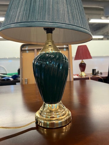 Emerald Green Lamp with Gold Accent