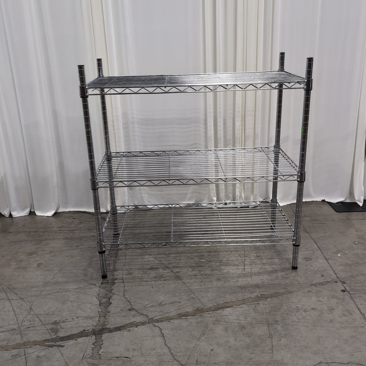 Three-Tier Chrome Wire Shelving Unit