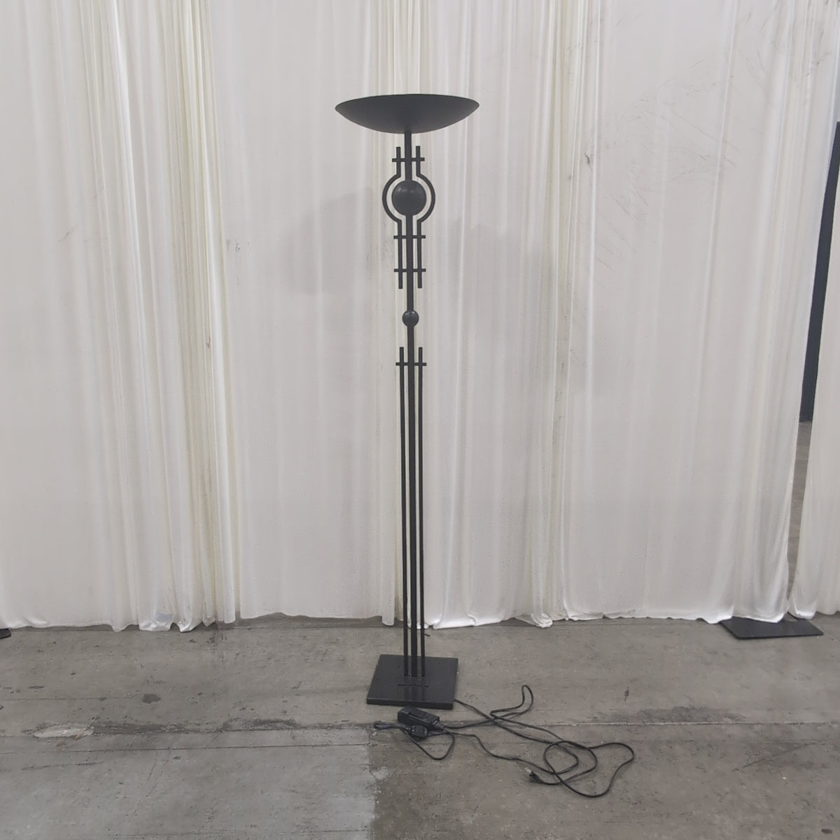 Kichler Lighting Geometric Black Metal Torchiere Floor Lamp