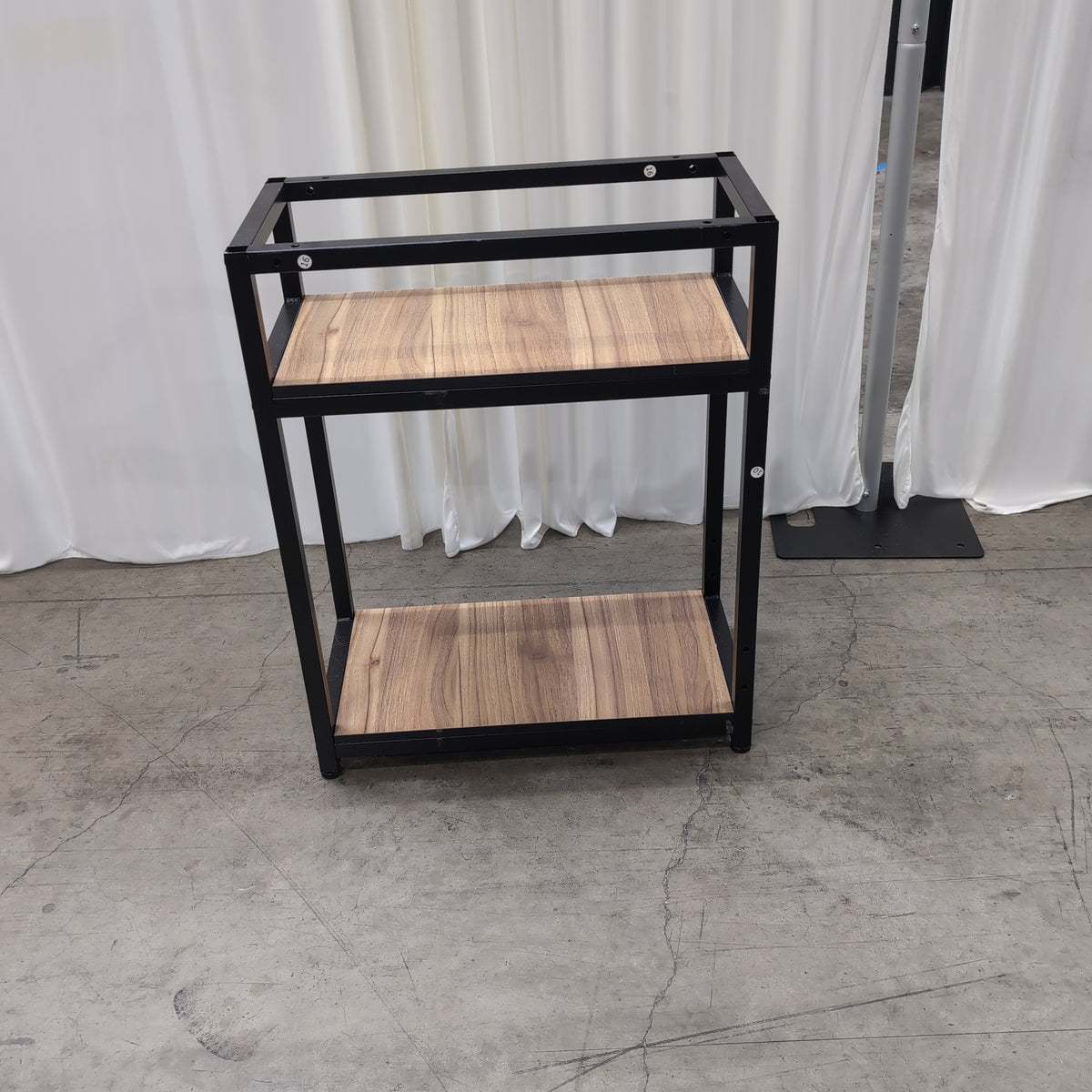 Industrial Black Metal Two-Tier Bookcase