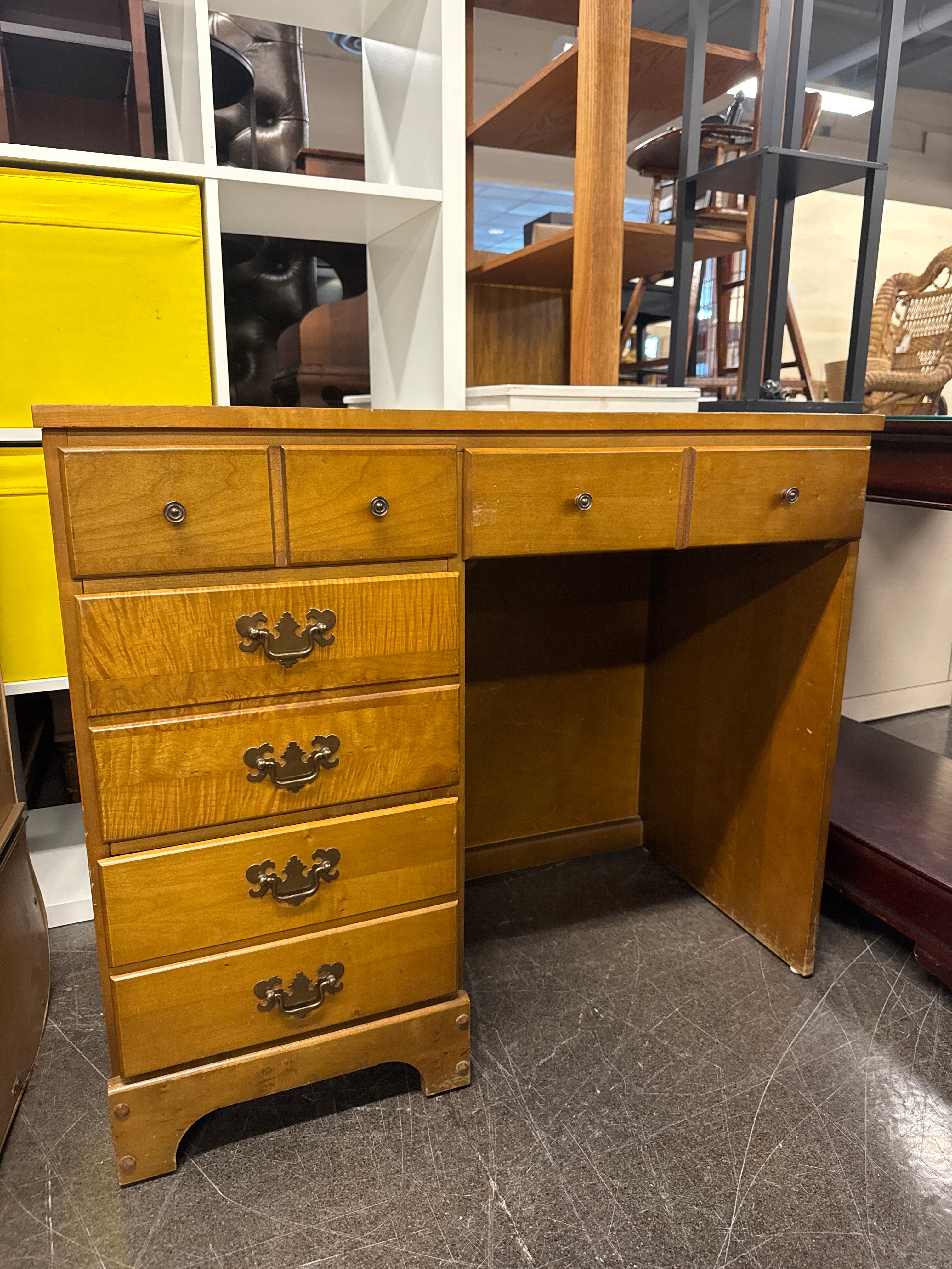 Light Oak Writing Desk with Drawers