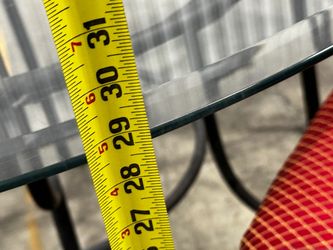 Five Piece Patio Dining Set: Round Glass Top Table and Four Chairs