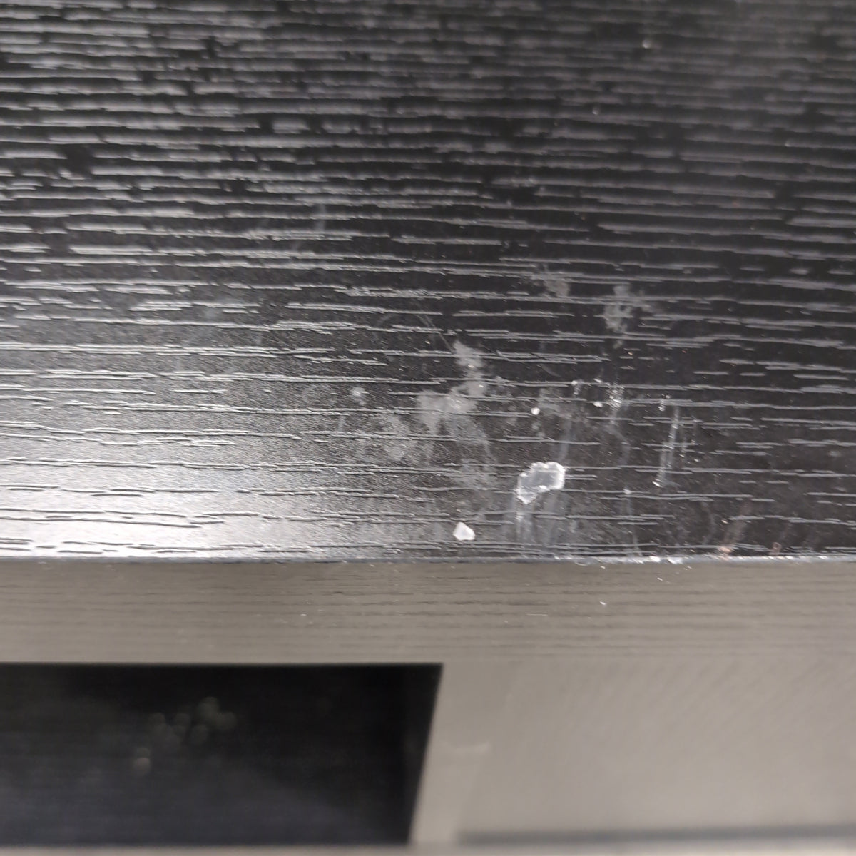 Dark Textured Wood Look Coffee Table with Drawers
