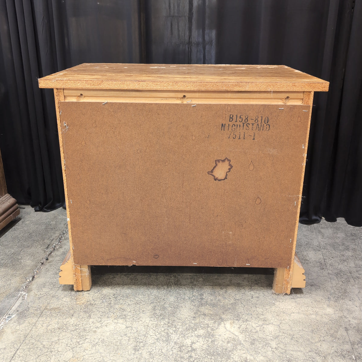 Traditional Two-Drawer Nightstand in Medium Brown Wood