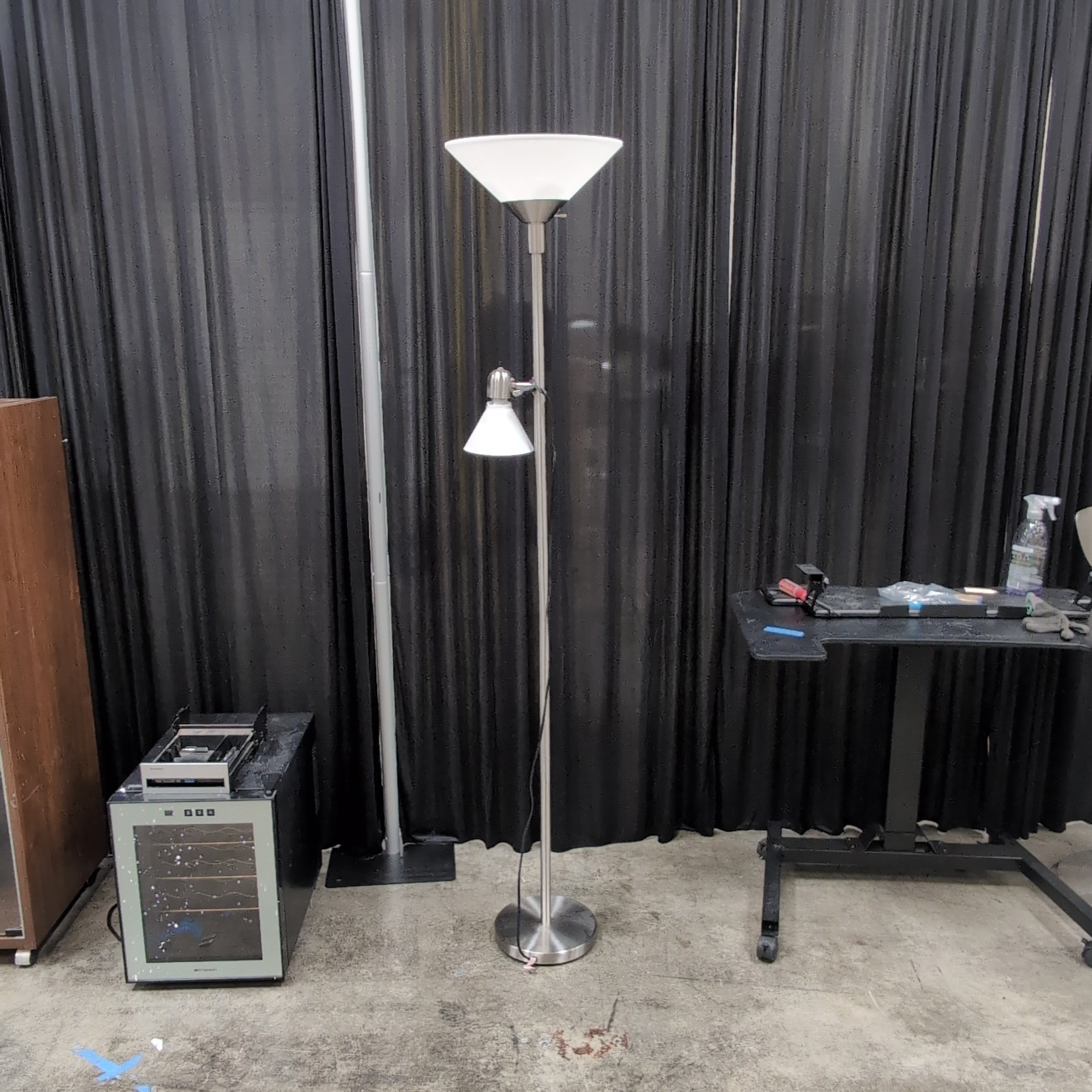 Brushed Nickel Torchiere Floor Lamp with Reading Light