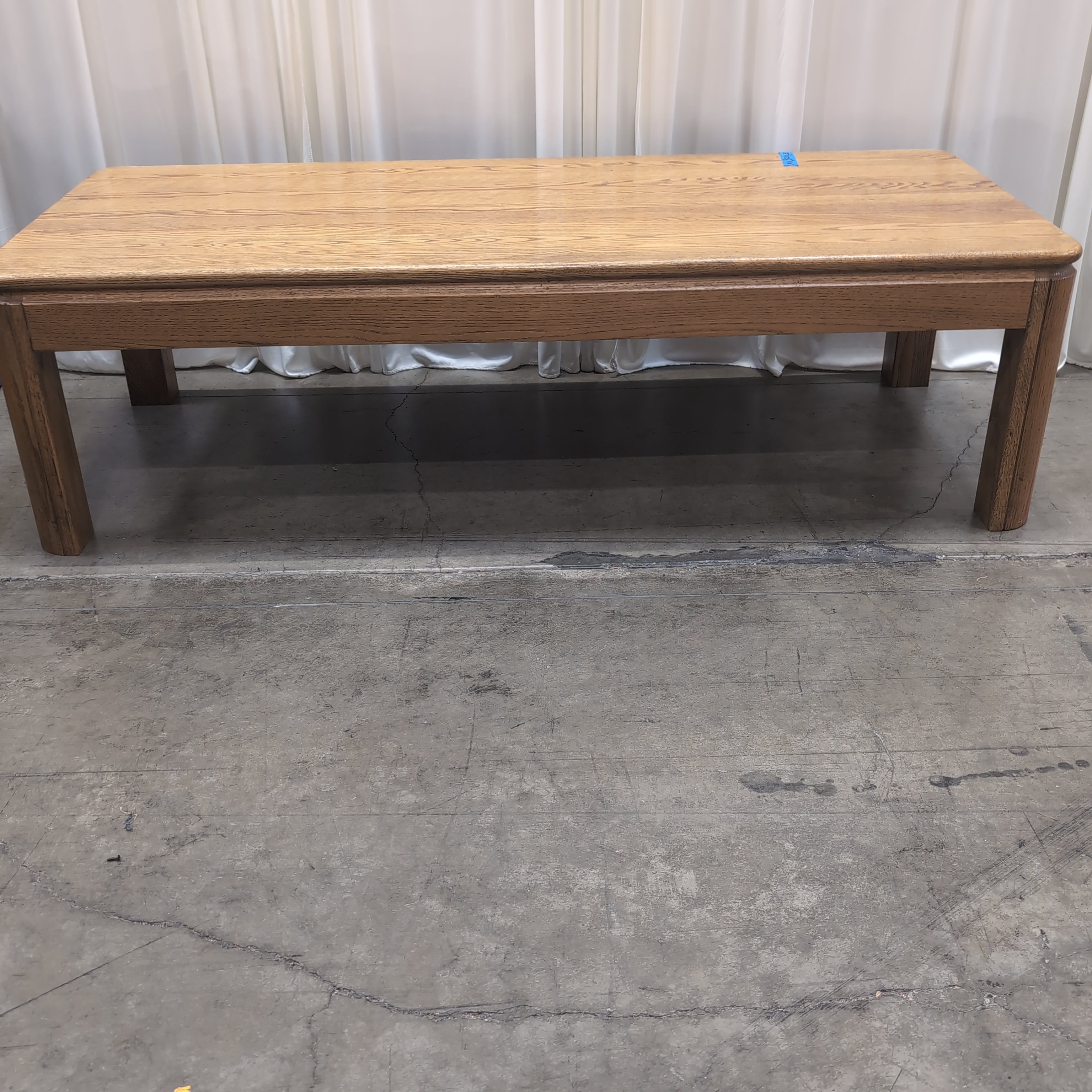 Light Brown Wood Rectangular Coffee Table