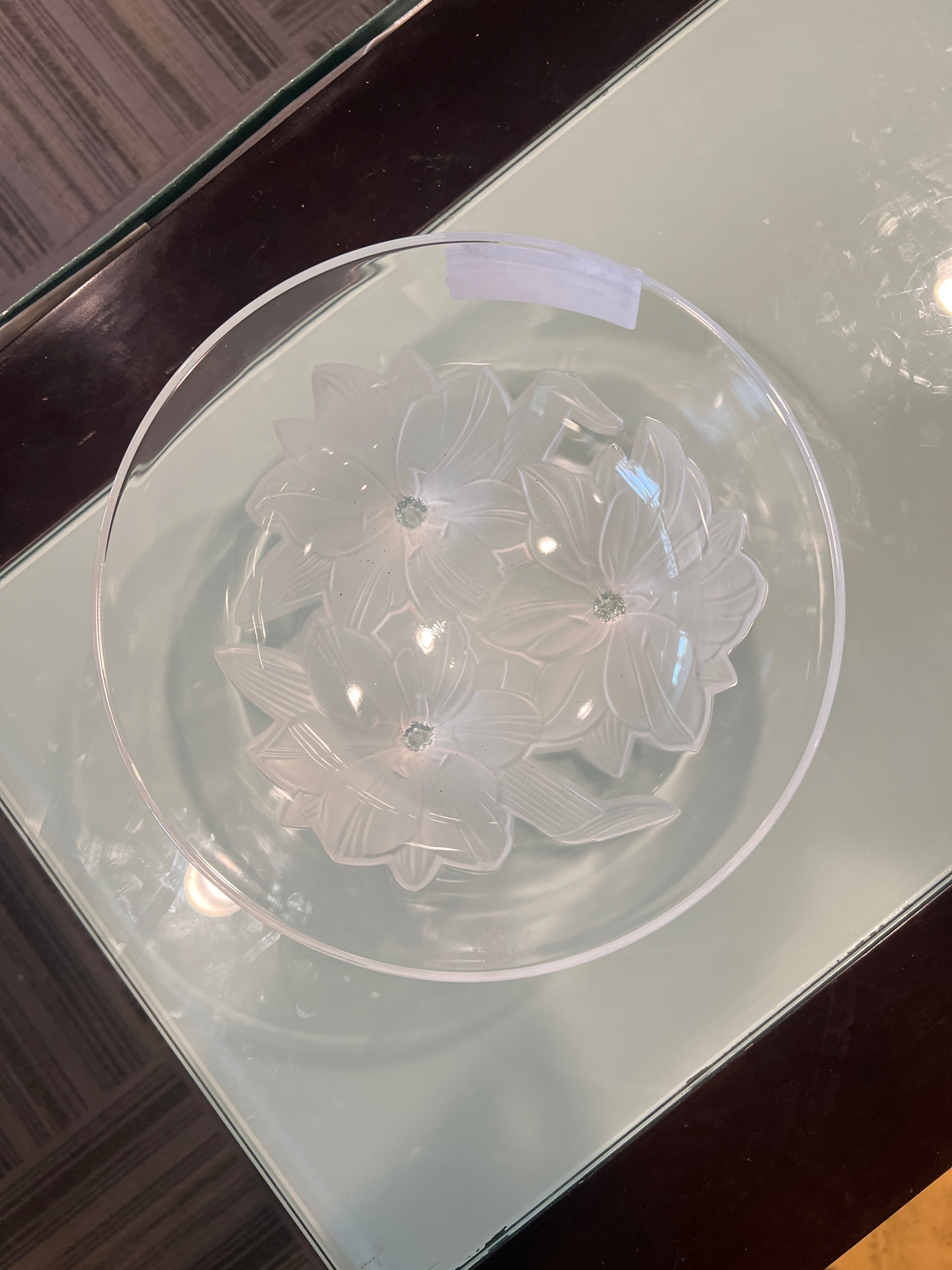 Display Bowl With Frosted Flowers