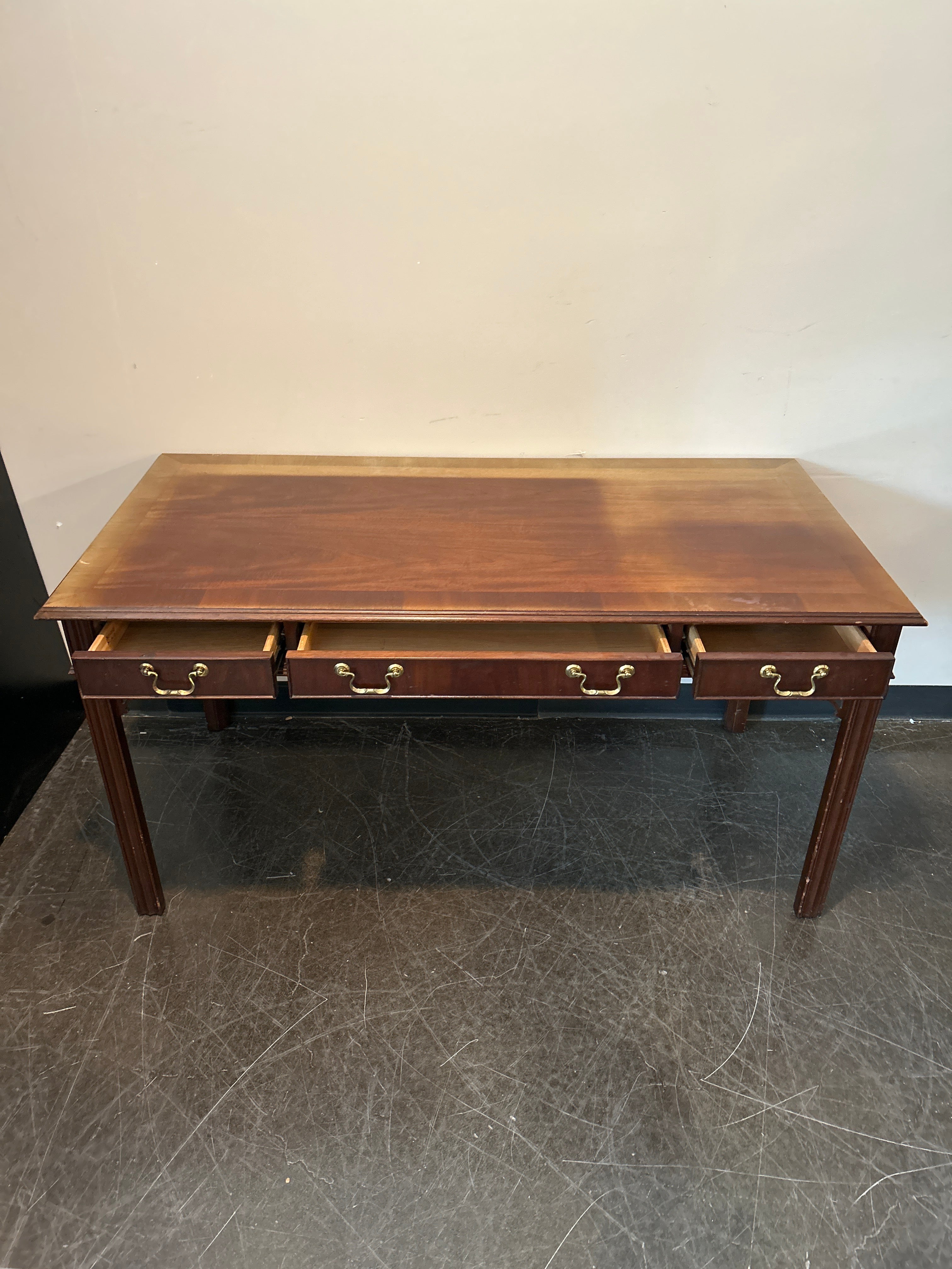 National Mt. Airy Traditional Writing Desk – Solid Wood, Three Drawers