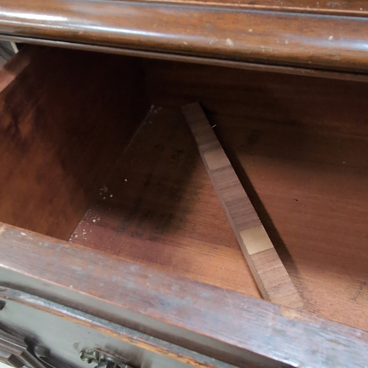 Traditional Carved Dark Wood China Cabinet