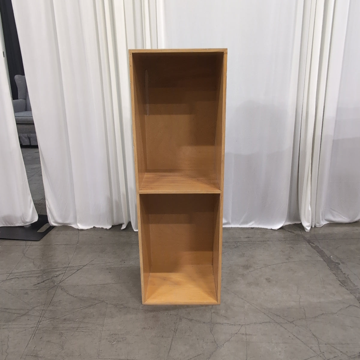 Blonde Wood Two-Compartment Bookcase